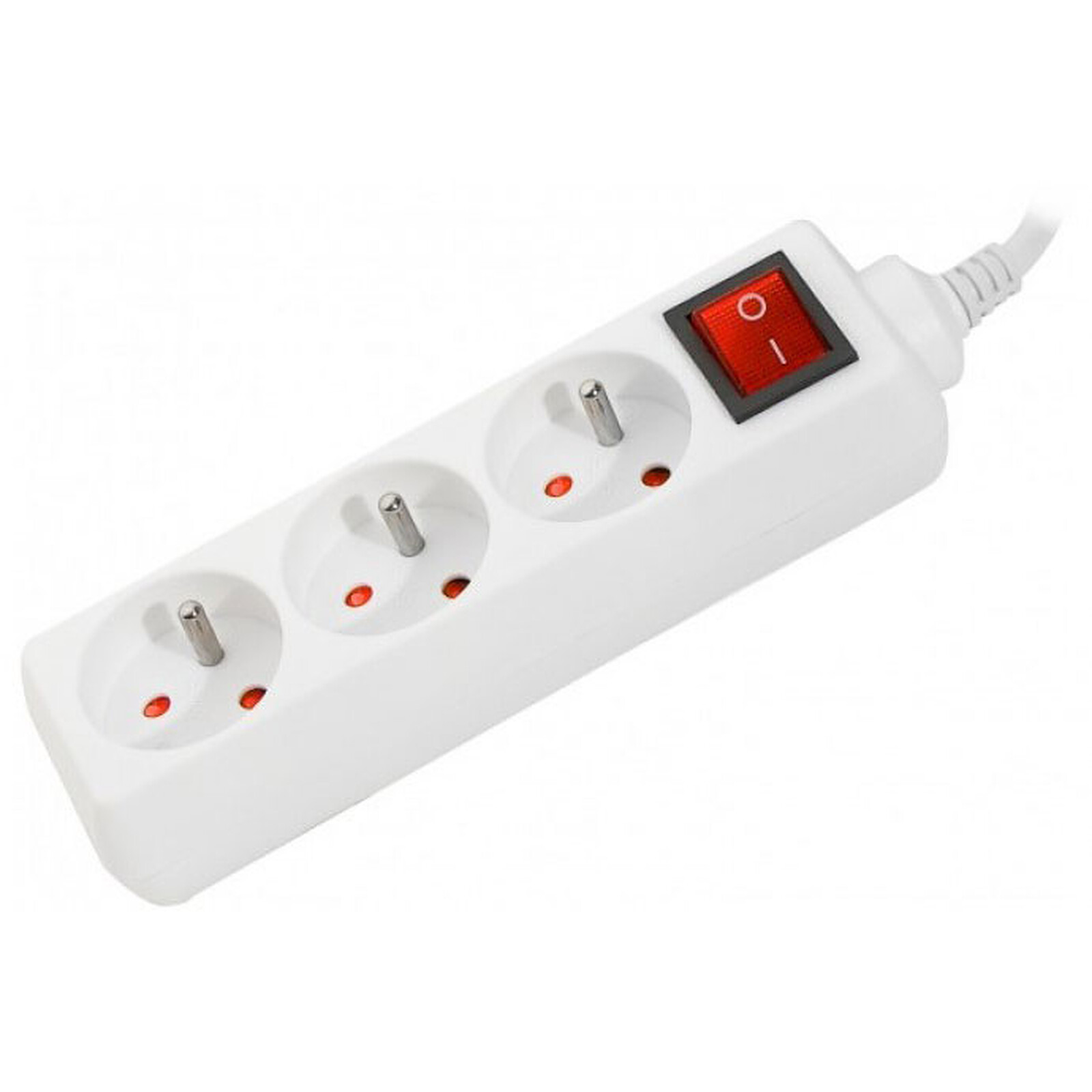 Multiprise 4 prises avec interrupteur (Blanc) - Multiprise - Garantie 3 ans  LDLC