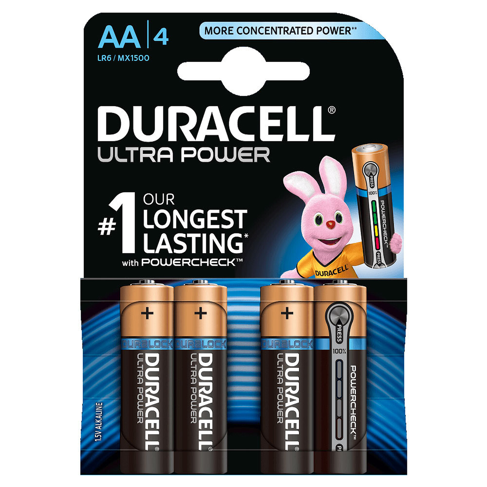 Duracell Ultra Power Set de 4 Piles Alcalines Type AAA 