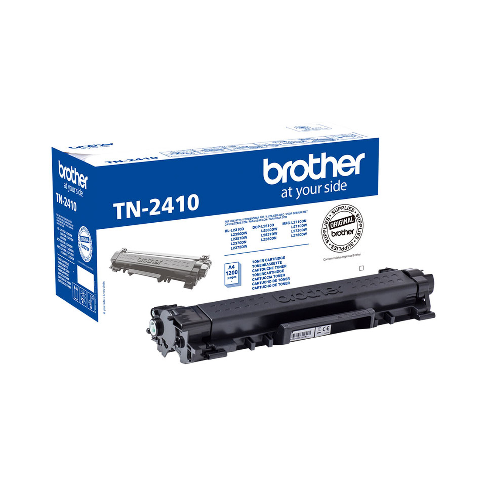 Toner compatible avec brother tn-2410 noir avec cartouche à puce