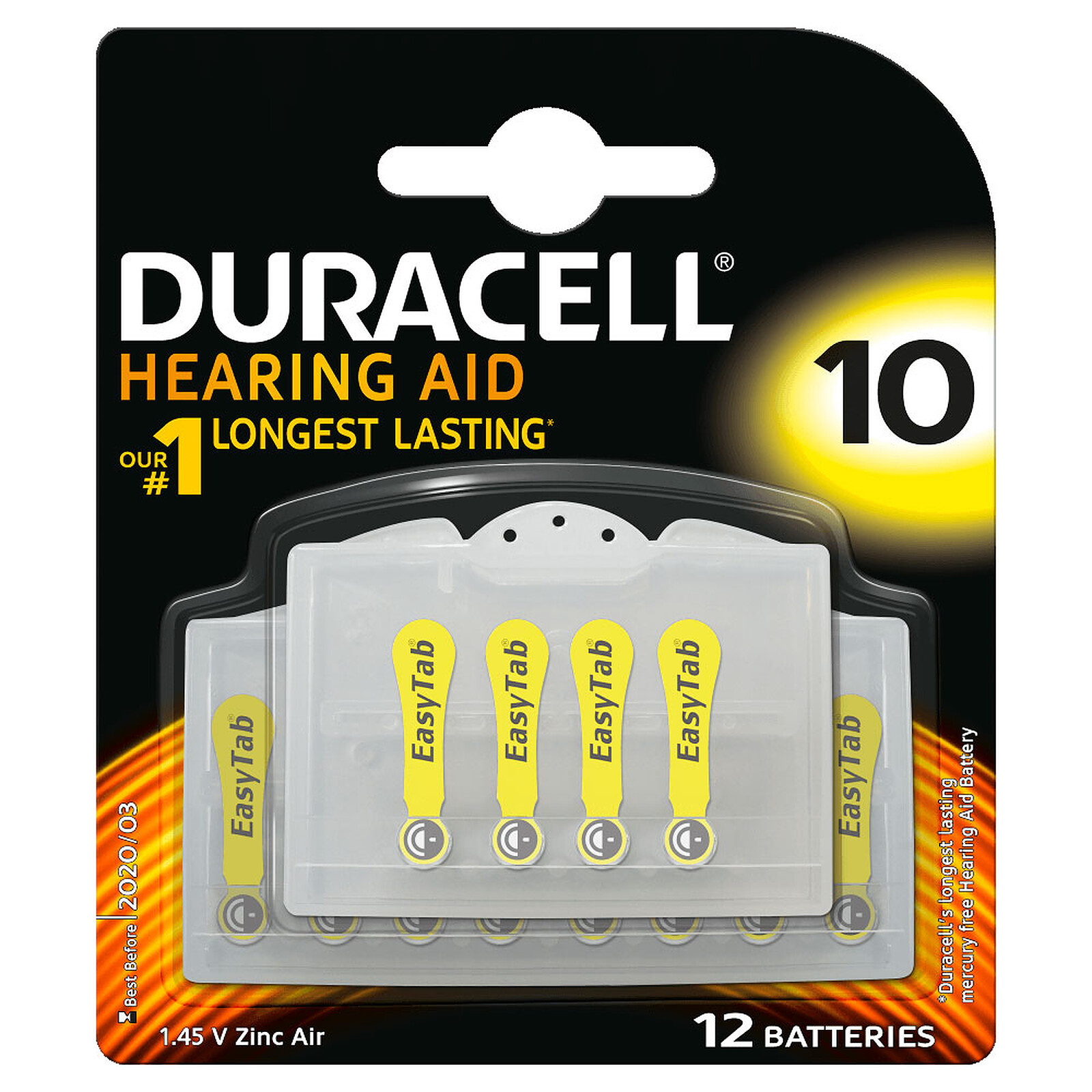 Duracell Hearing Aid 10 (par 12) - Pile & chargeur - LDLC