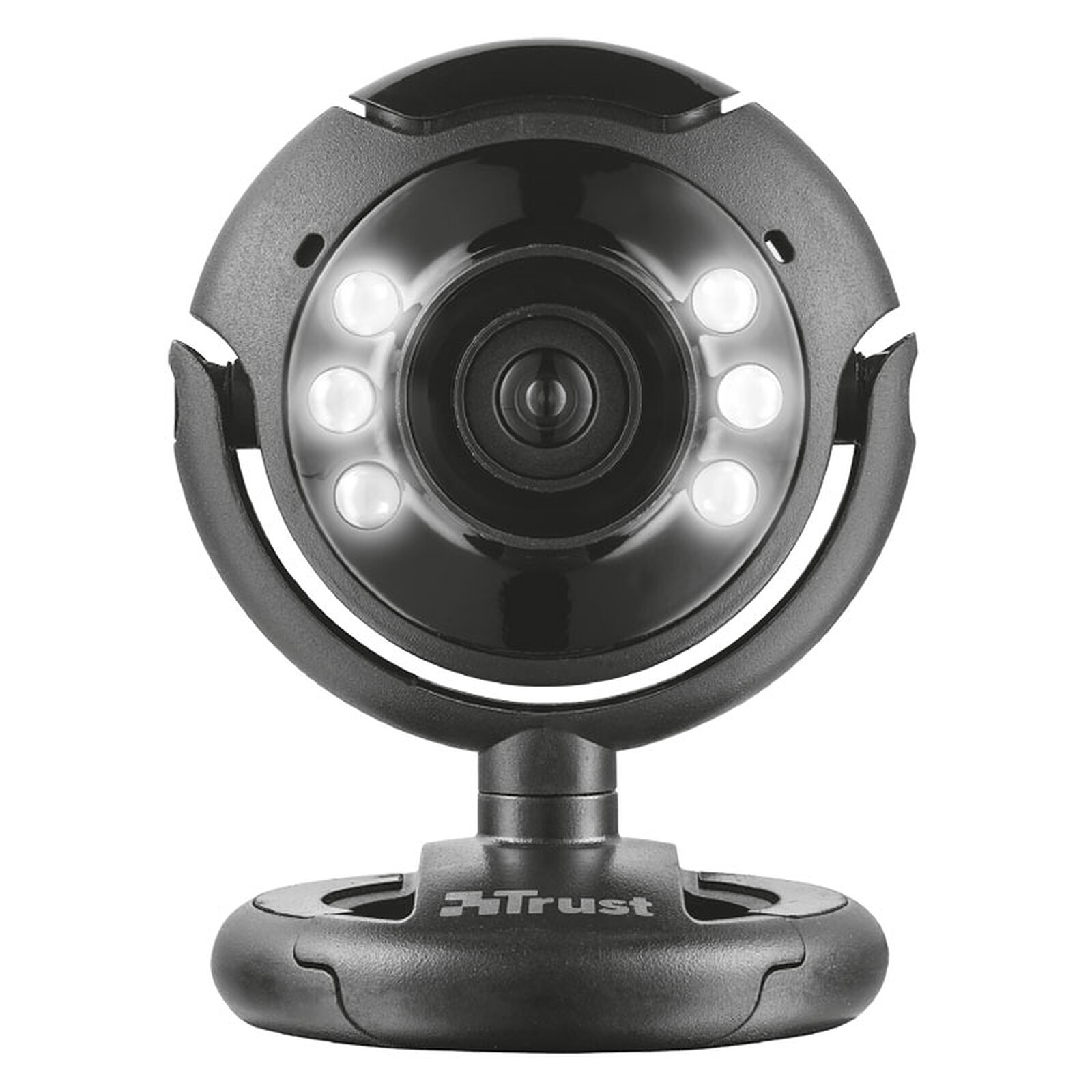 Trust Exis Webcam avec Microphone Intégré USB 2.0 - Noir/Argent