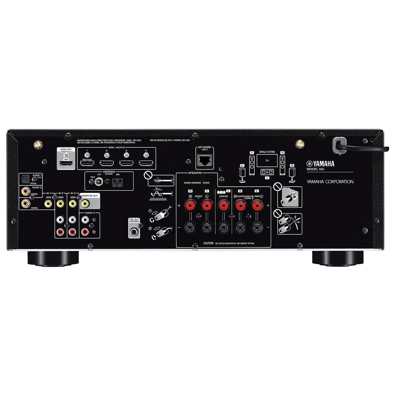 Yamaha RX-V485 Negro - Amplificador Home Cinema - LDLC