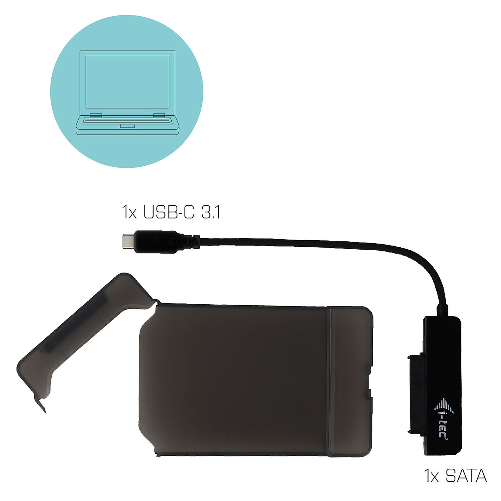 i-tec MySafe USB-C Easy Noir - Boîtier disque dur - Garantie 3 ans LDLC