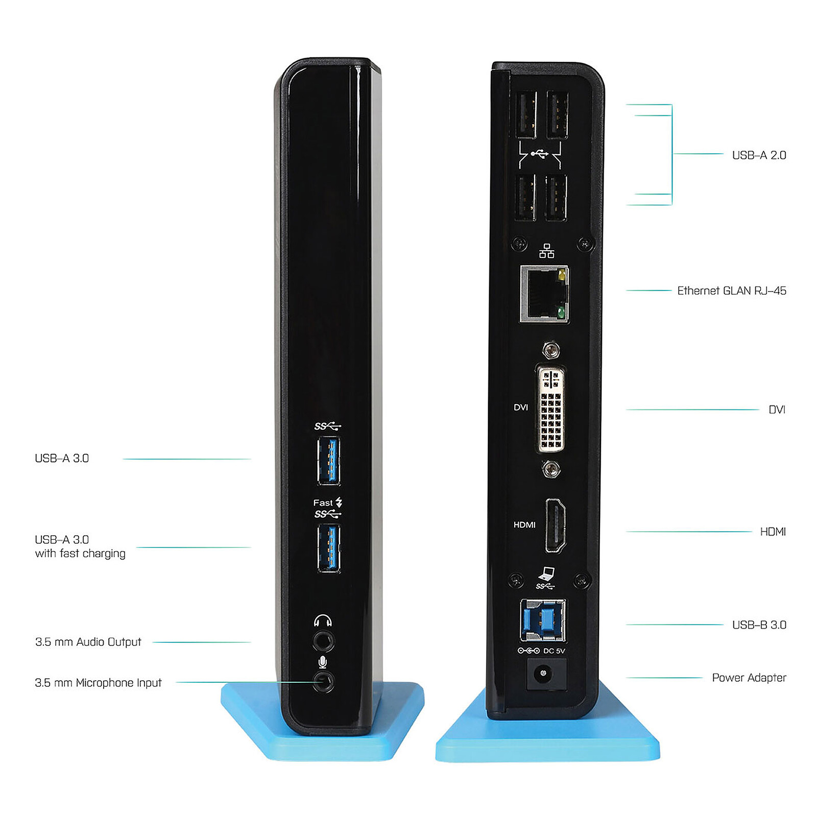 i-tec USB 3.0 Dual Docking Station USB Charging Port - Station d'accueil PC  portable - Garantie 3 ans LDLC