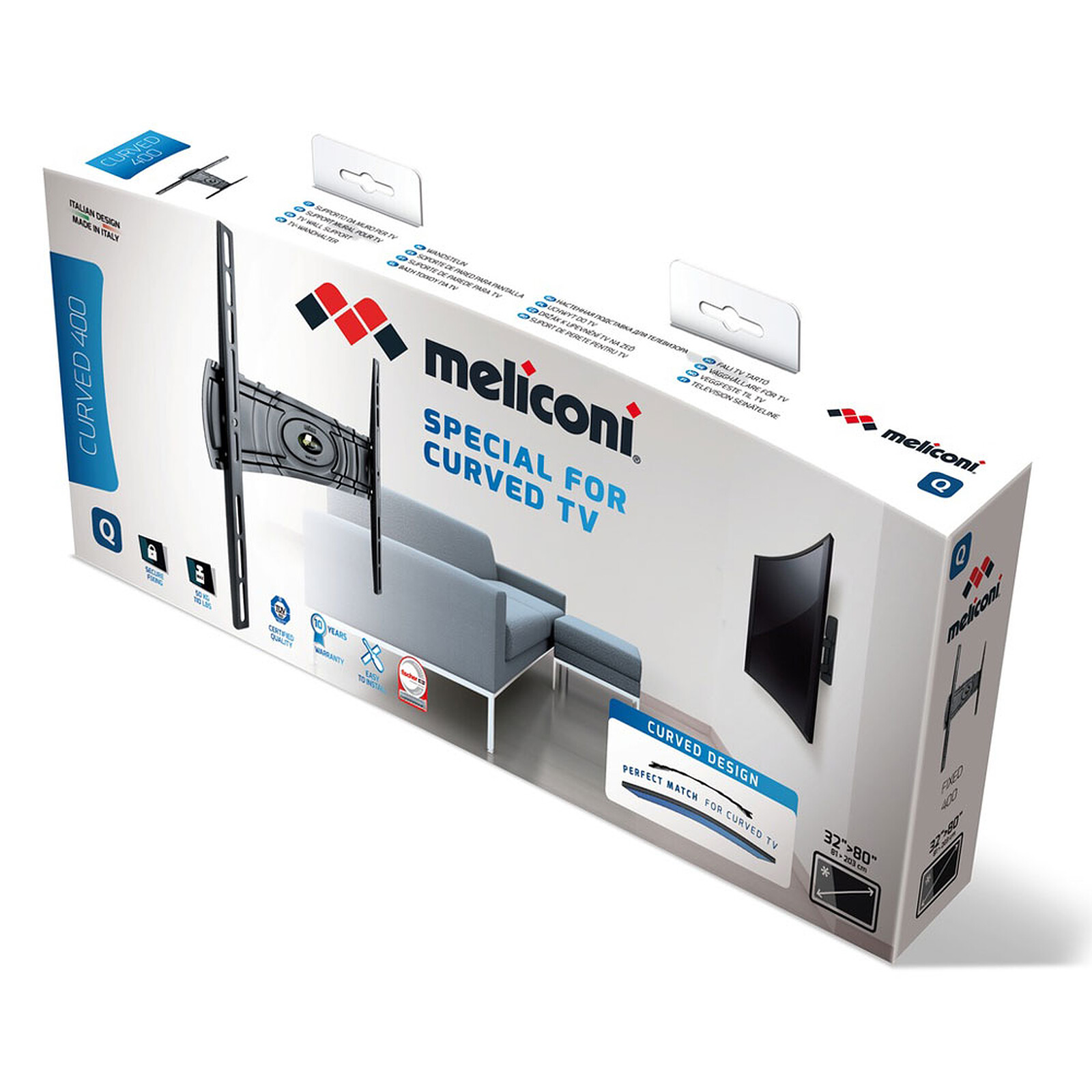 Support mural TV MELICONI FIXE 400F - TV 32-82p
