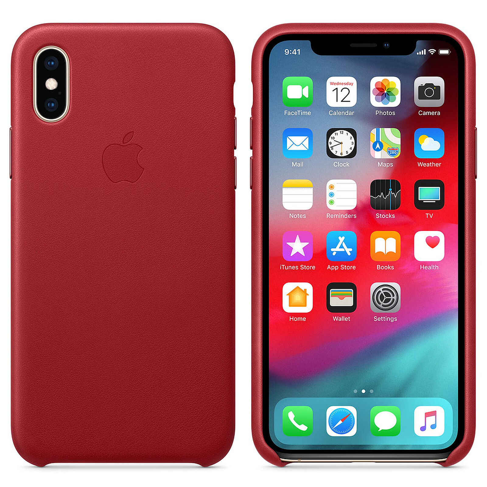Apple funda en cuero (PRODUCT)RED Apple iPhone Xs - Funda de teléfono - LDLC