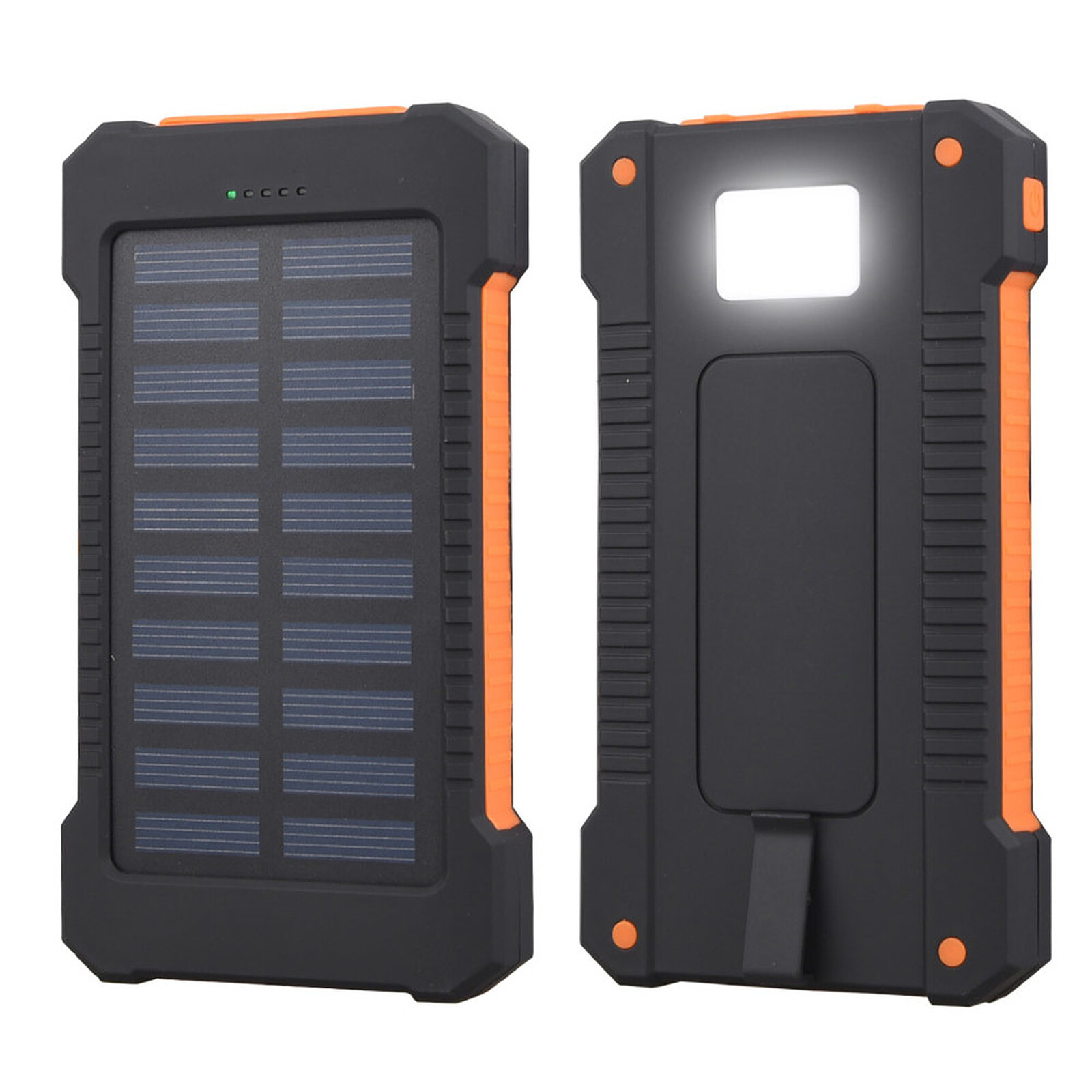 Solar Power Bank con 4.000 mah /& linterna batería externa cargador 2x USB