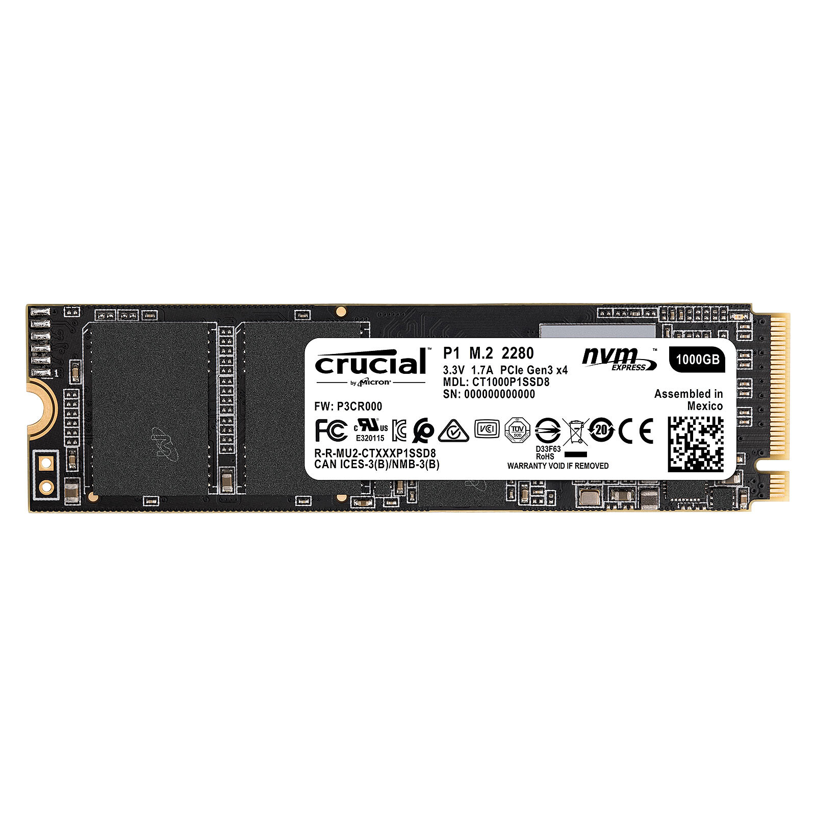 Crucial P1 M.2 PCIe NVMe 1Tb - Disco SSD Crucial en LDLC 