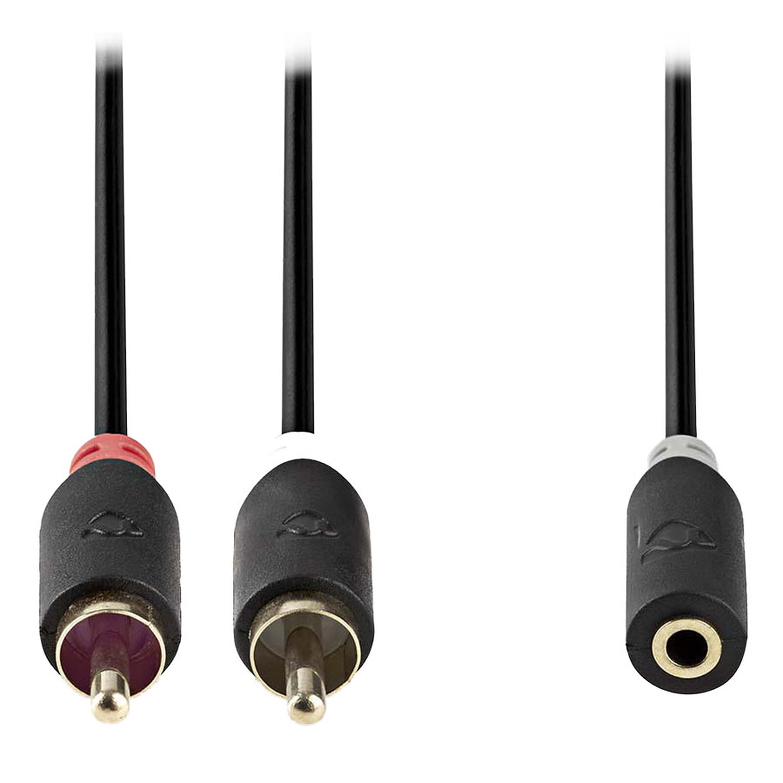 Nedis Câble Audio Stéréo 2 x RCA Mâles vers 3.5 mm Femelle - 20cm -  Adaptateur audio - Garantie 3 ans LDLC