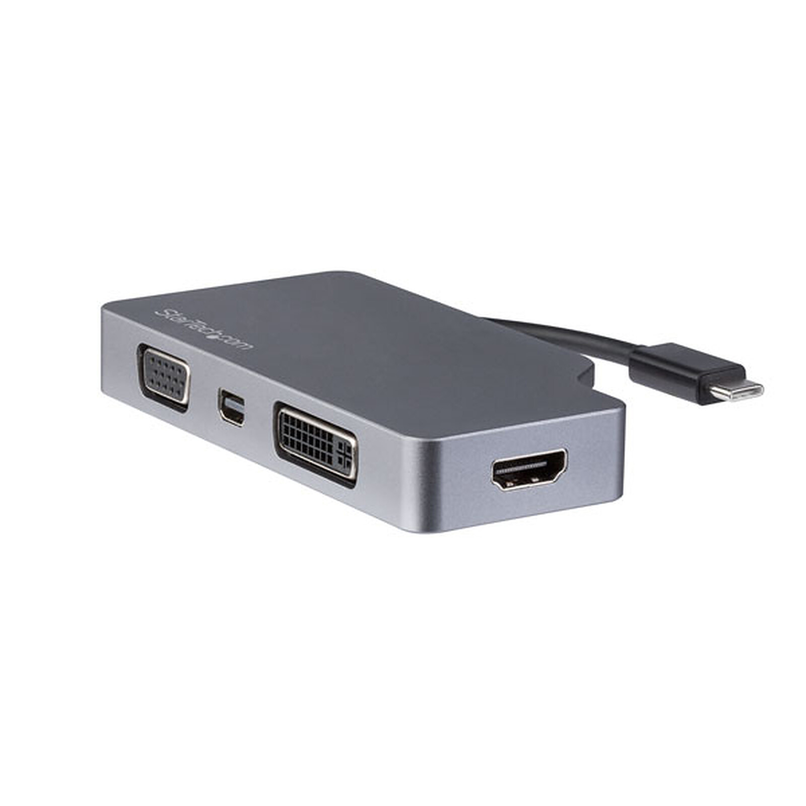 StarTech.com Adaptateur Multiport USB-C avec HDMI/VGA/Mini DisplayPort ou  DVI - affichage jusqu'à 4K60Hz - Aluminium Gris Spatial - USB - Garantie 3  ans LDLC