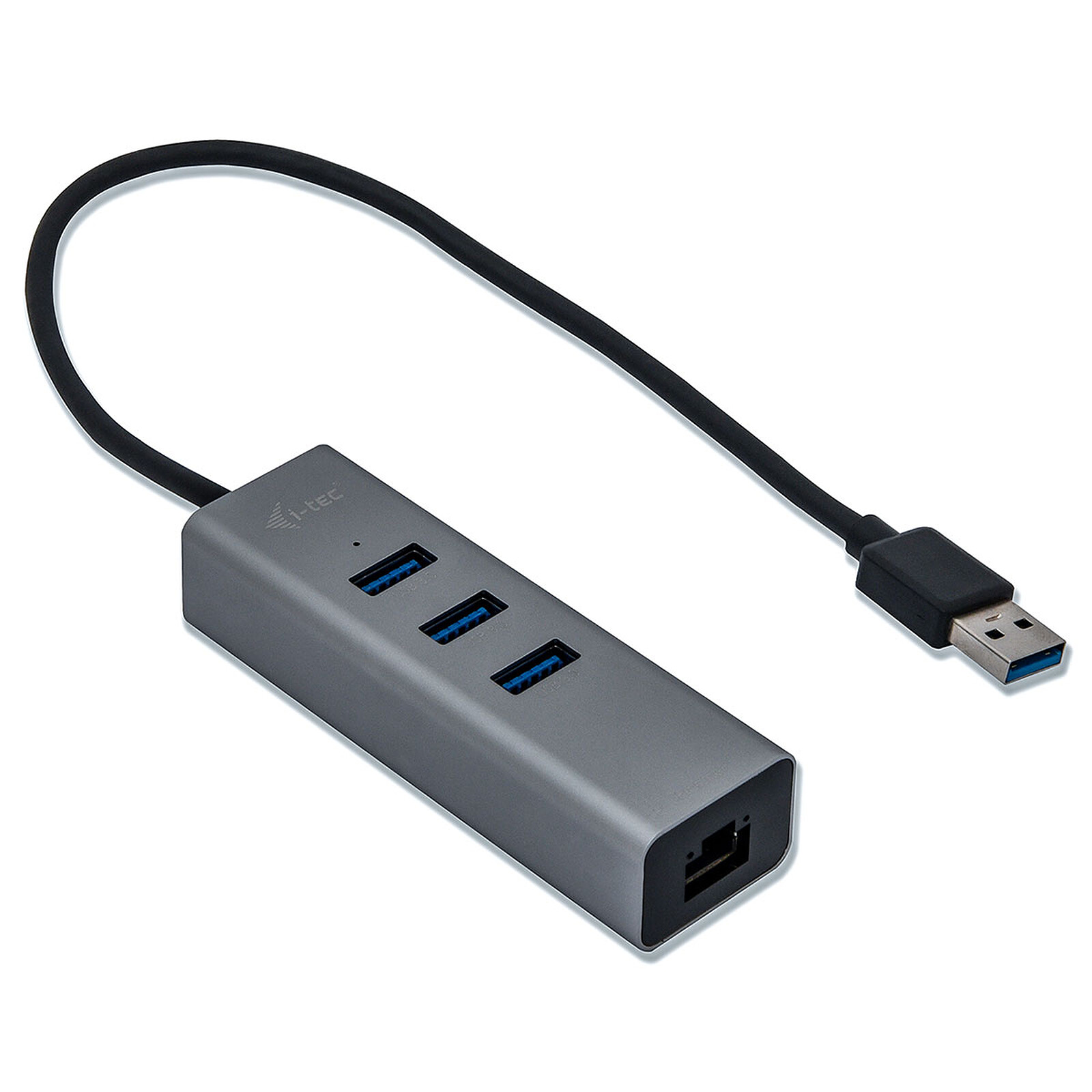 i-tec USB 3.0 Metal Hub 3 Ports - Gigabit Ethernet - Hub USB