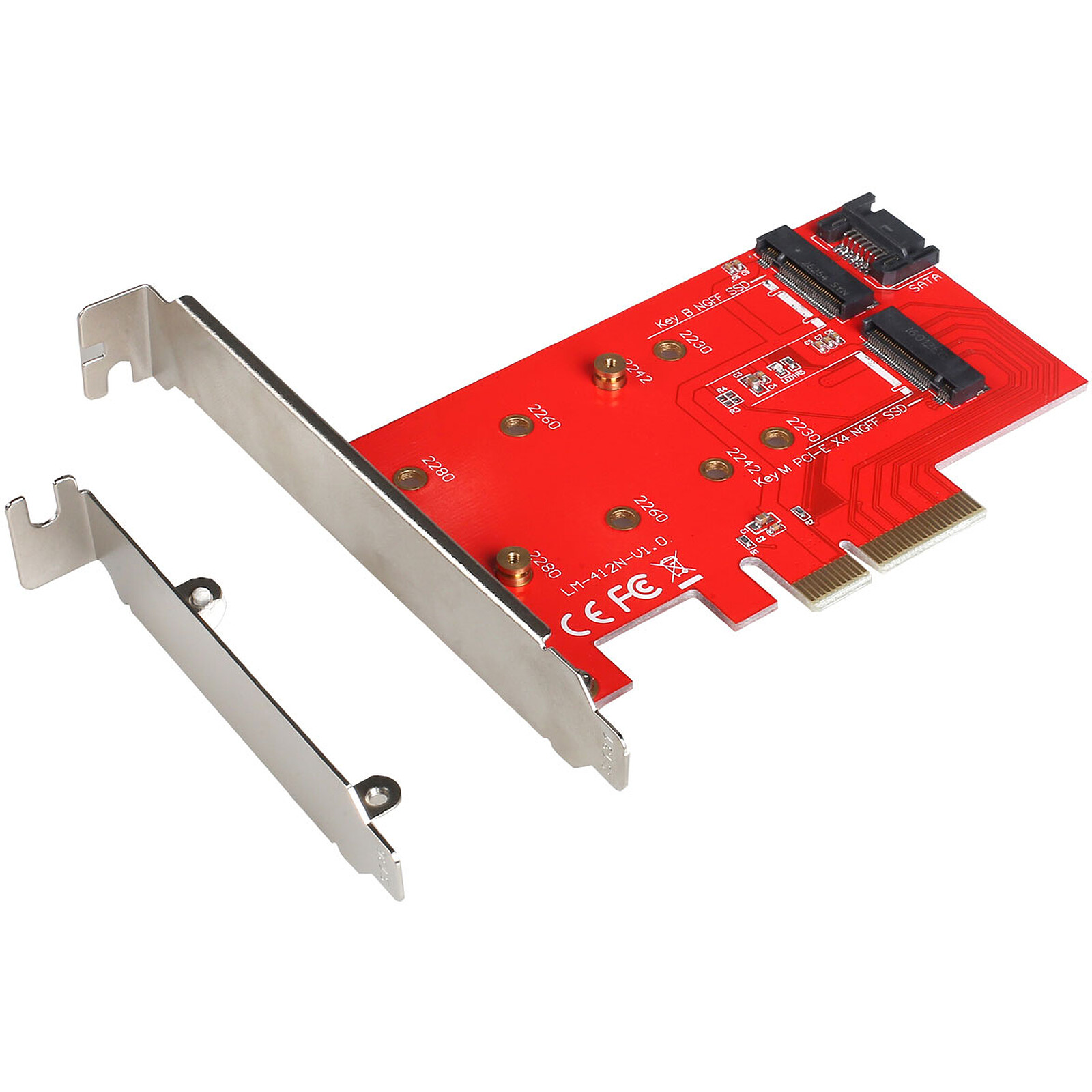 SSD/HDD Non Inclus avec Circuit dalimentation intégré, Pas Besoin de connecteur dalimentation SATA Sedna Carte contrôleur SSD PCI Express Quad 2,5 SATA