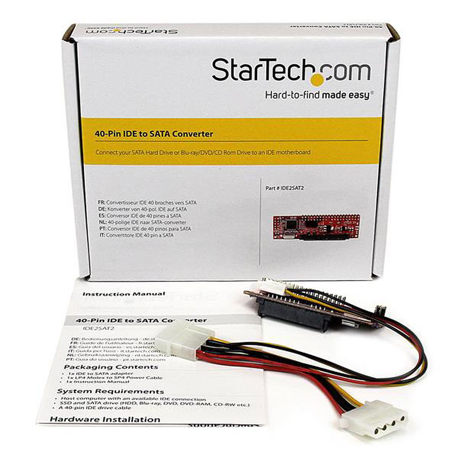 StarTech.com Adaptateur IDE 40 pin PATA vers SATA - IDE - Garantie 3 ans  LDLC