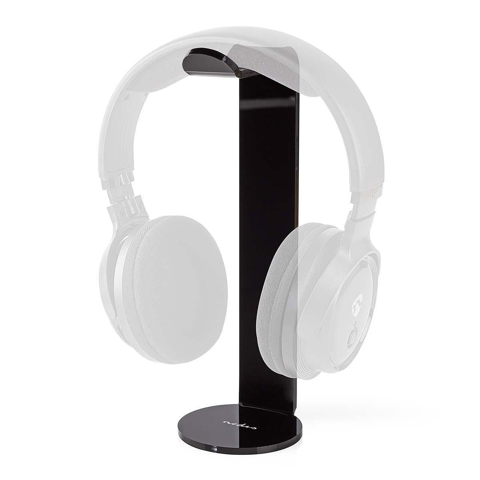 Support de support pour casque, support pour écouteurs avec barre de support  et base en aluminium (argent)