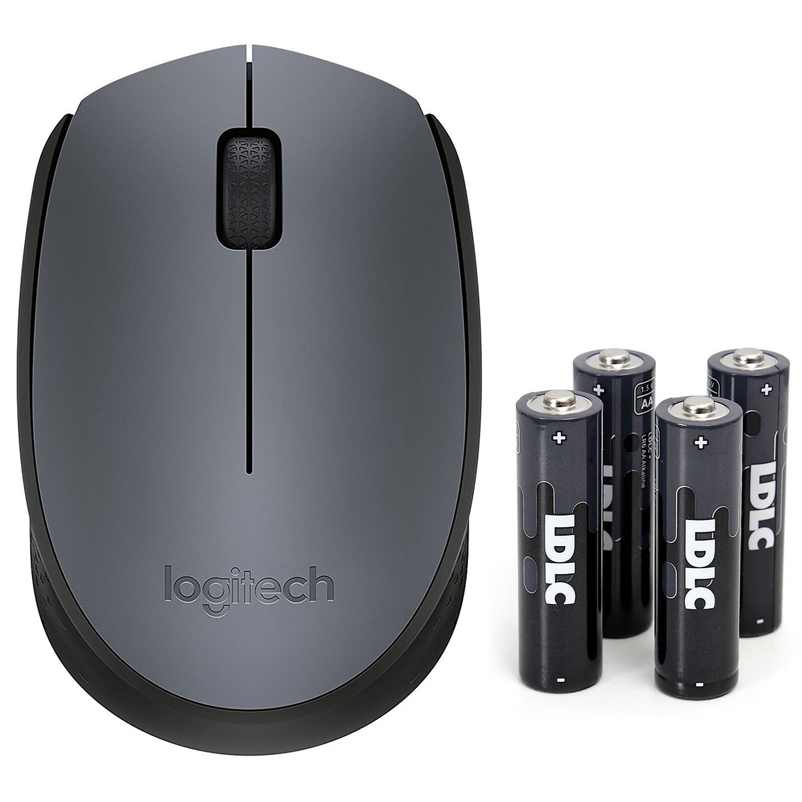 Logitech M170 Wireless Mouse (Gris) + 4 piles LDLC+ AA LR6