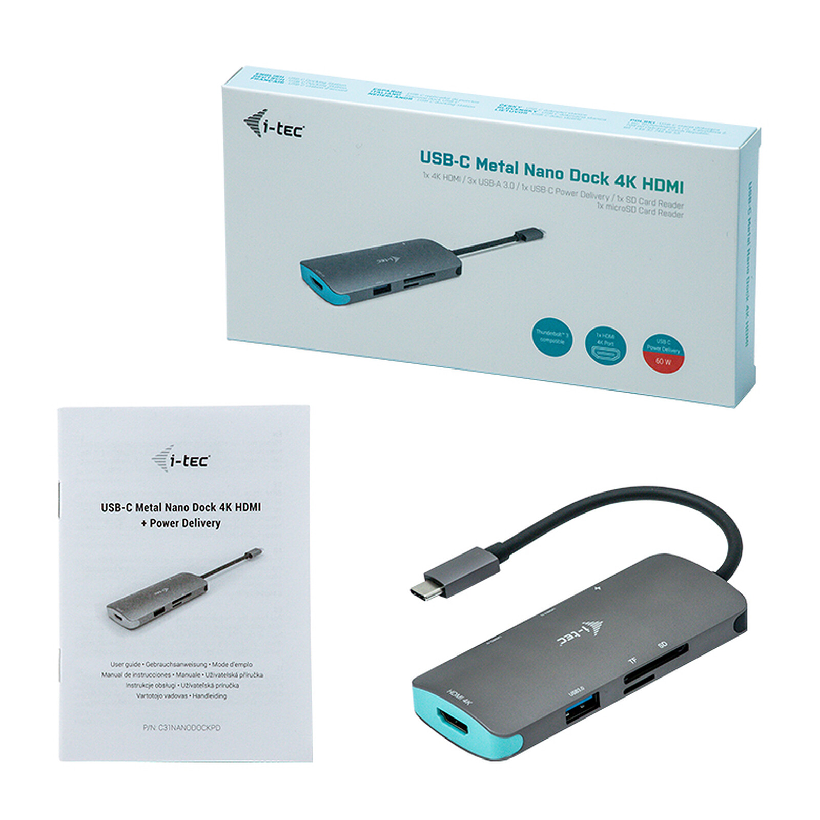 i-tec USB-C Metal Nano Dock 4K HDMI Power Delivery 60W - USB