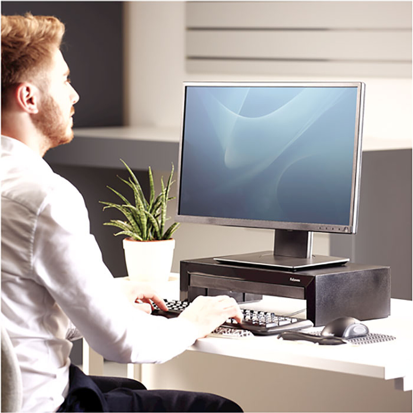 Support bureau pour écran d'ordinateur à tiroir Office Suites