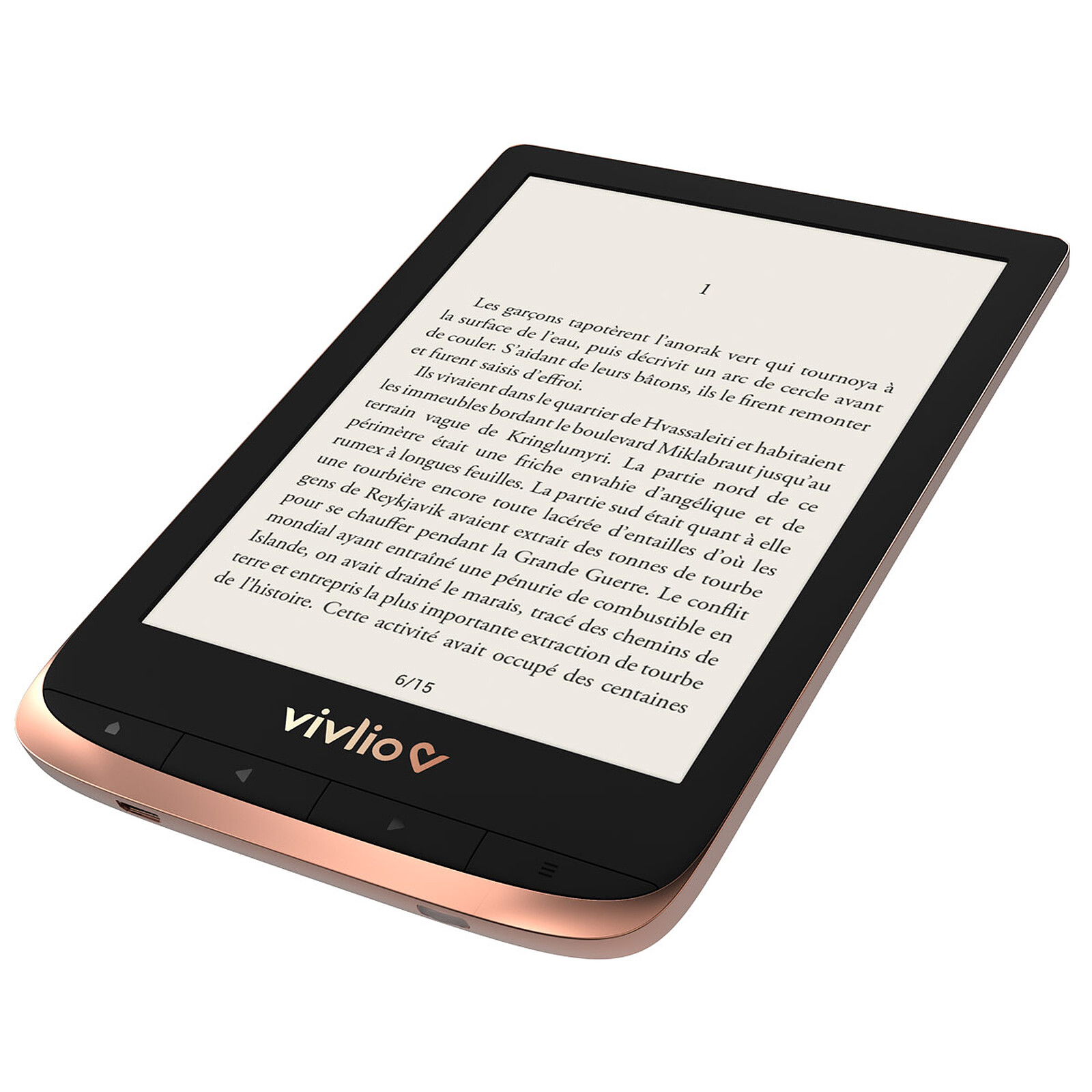Vivlio Touch HD Plus Copper/Black FREE eBook Pack - E-reader