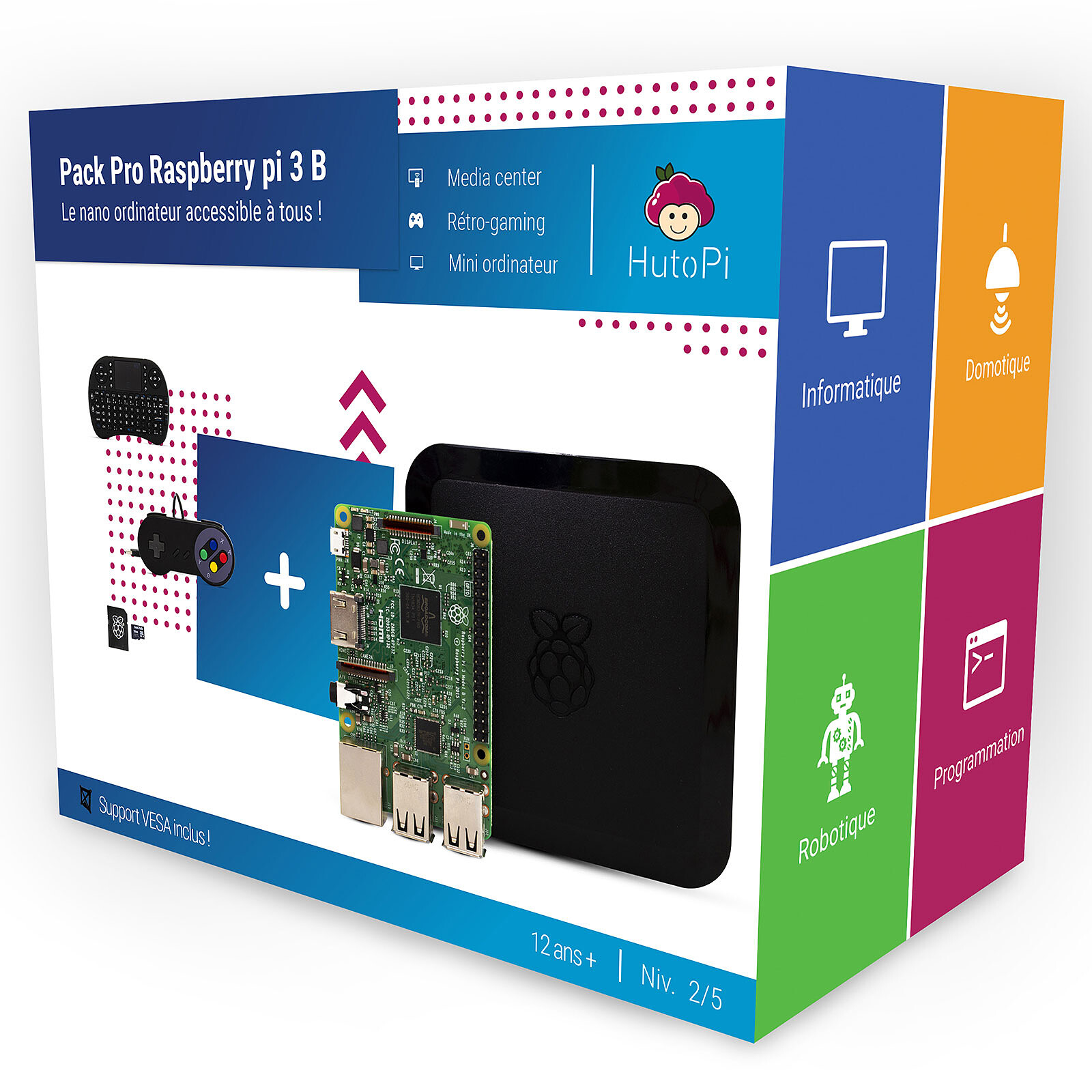 Caja para Raspberry Pi 3 B+ (negra) - Caja Raspberry - LDLC