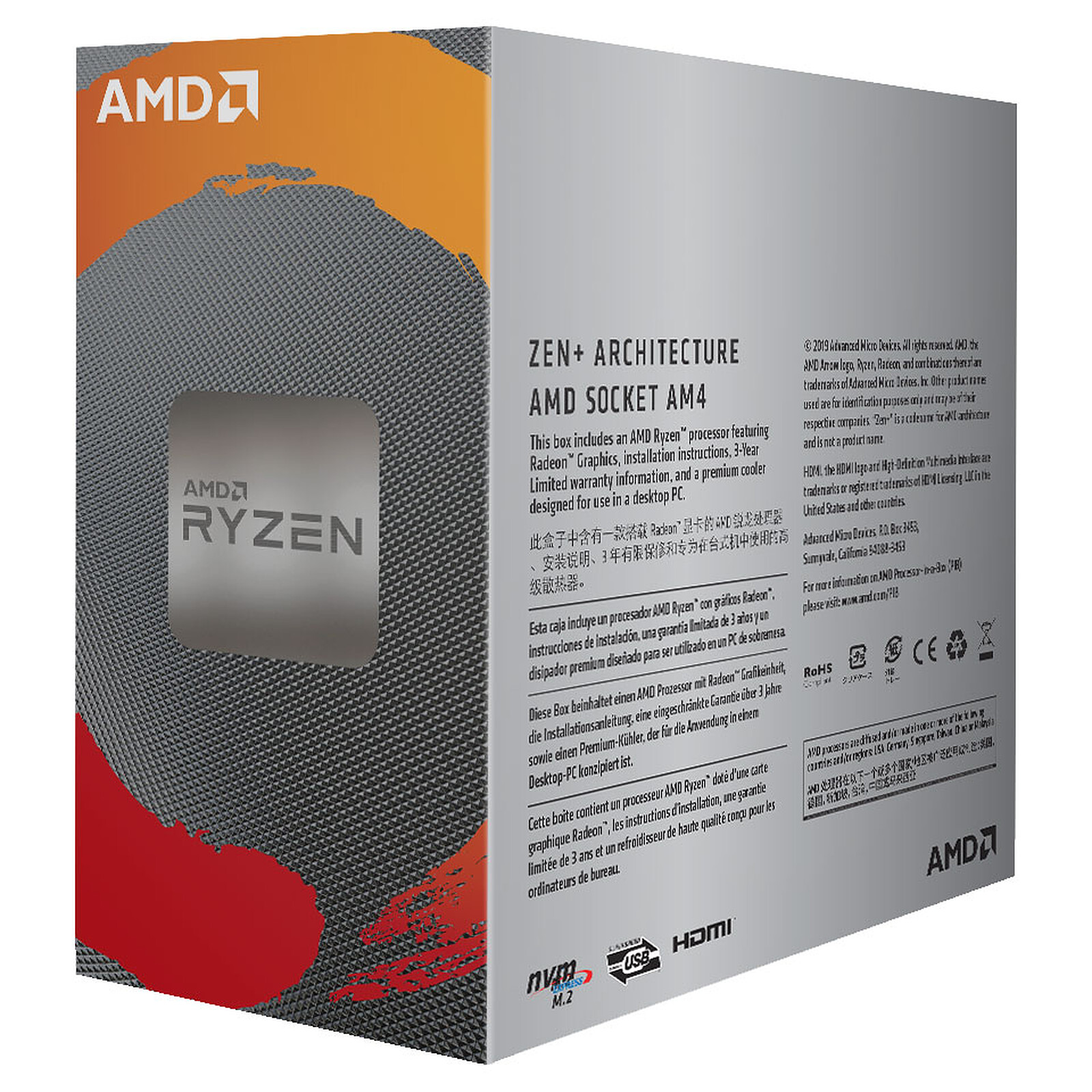 PROCESSEUR AMD RYZEN 5-3600 3.59GHZ + VENTILO