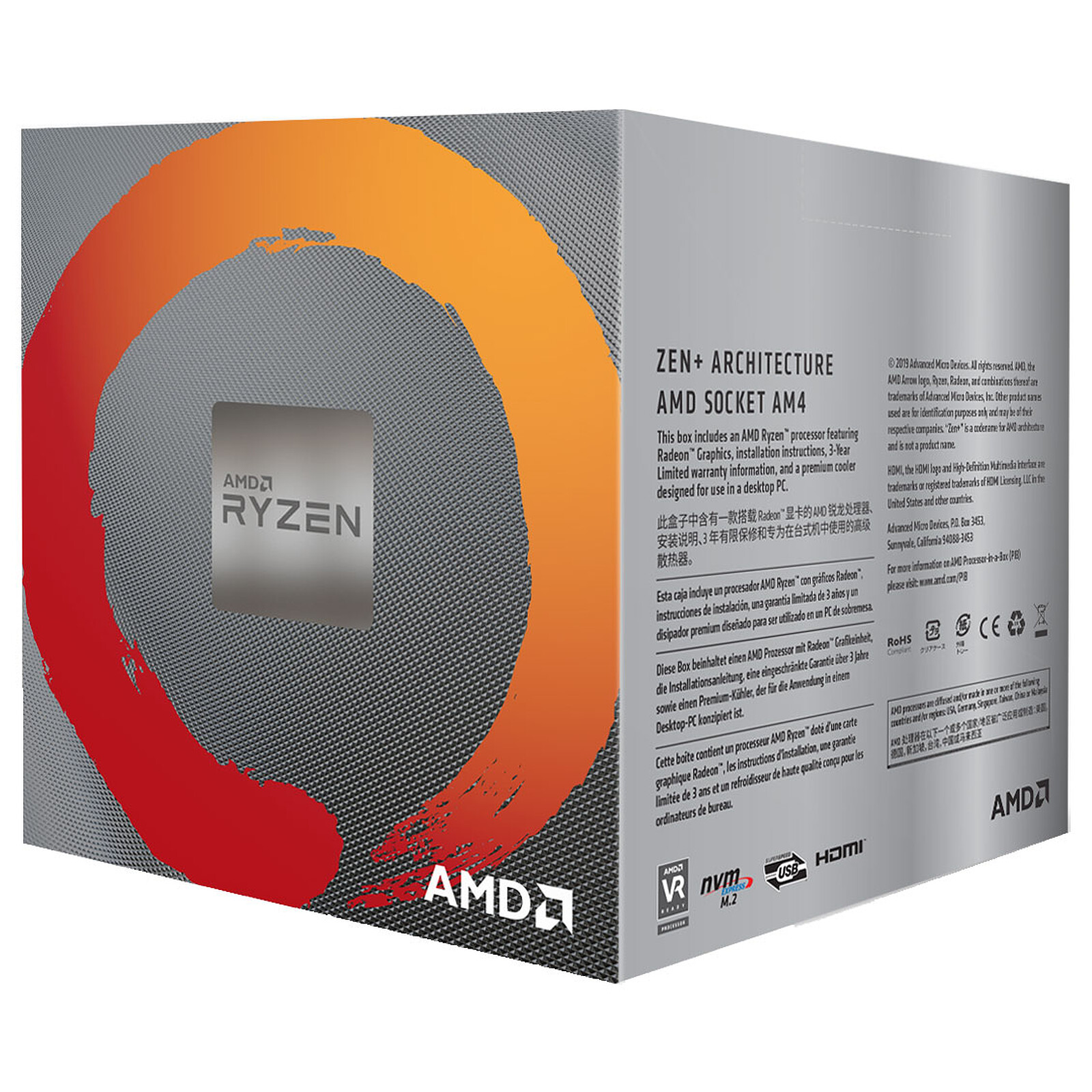 Vacunar Será Instruir AMD Ryzen 5 3400G Wraith Spire Edition (3.7 GHz / 4.2 GHz) - Procesador AMD  en LDLC