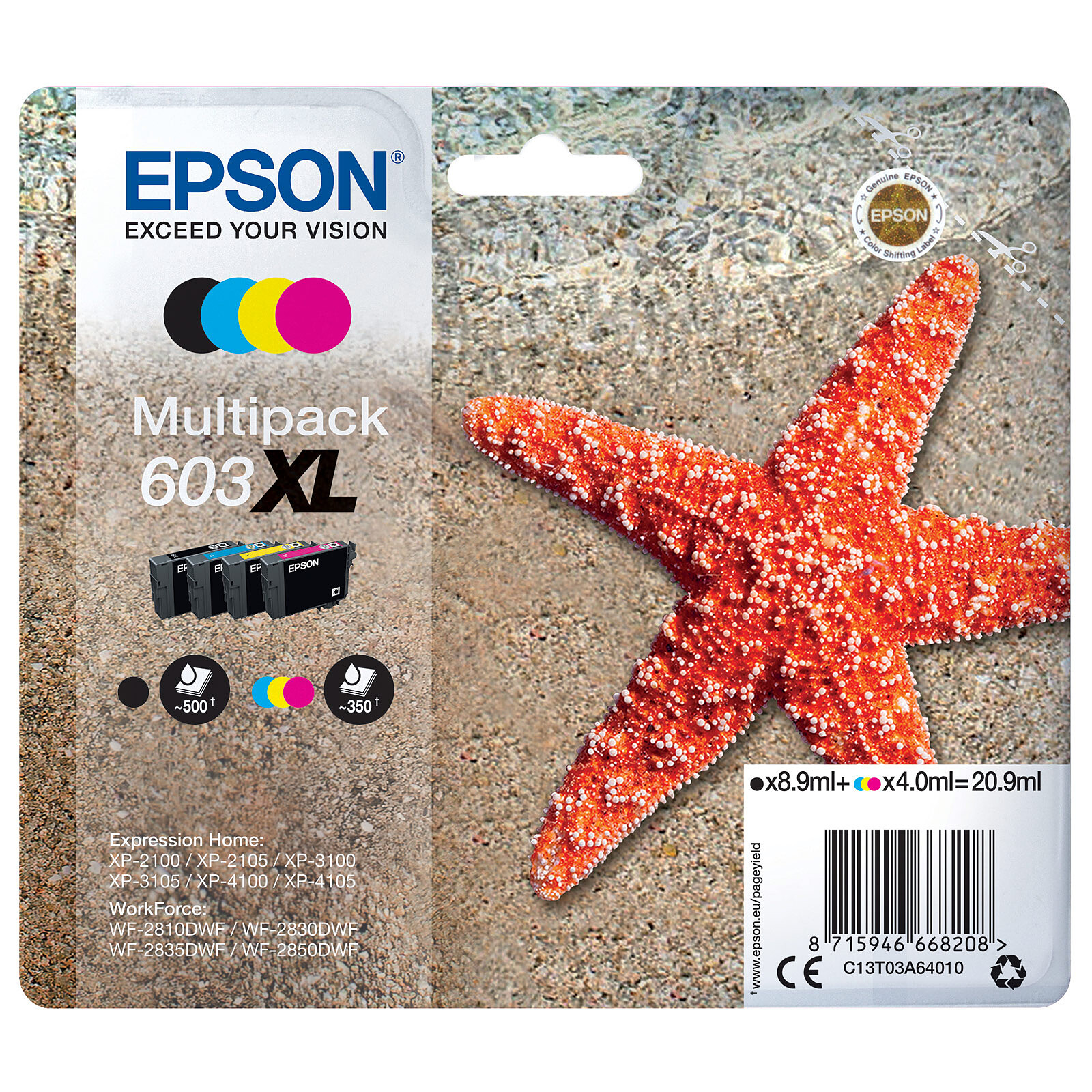 Cartouche compatible Epson 502XL Jumelles - pack de 4 - noir, cyan