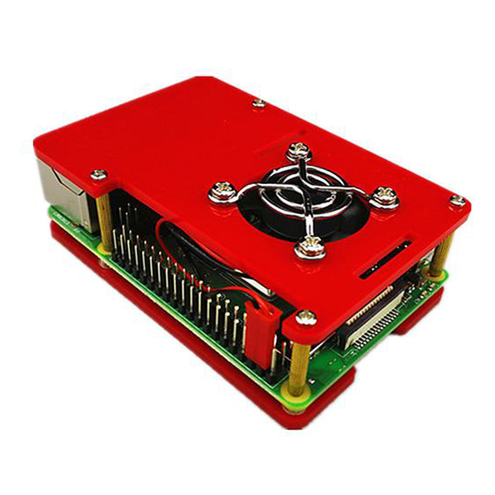 Boitier pour Raspberry Pi 4 Model B avec bouton d'alimentation (Rouge) -  Boîtier Raspberry Pi - Garantie 3 ans LDLC