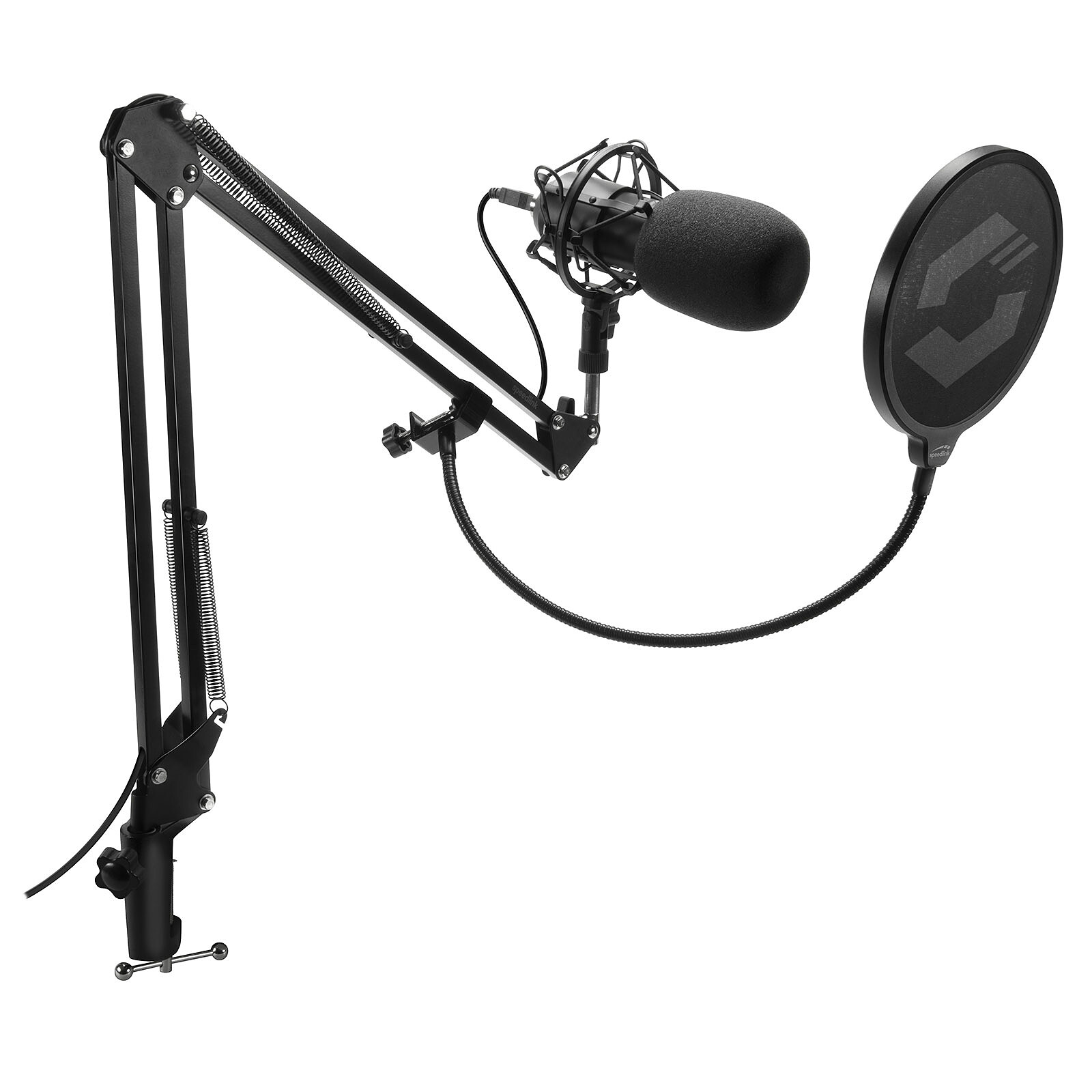 Tige de Microphone Réglable, Réducteur de Bruit, Connecteur Jack 3,5 Mm Speedlink Lucent Microphone de Bureau Flexible
