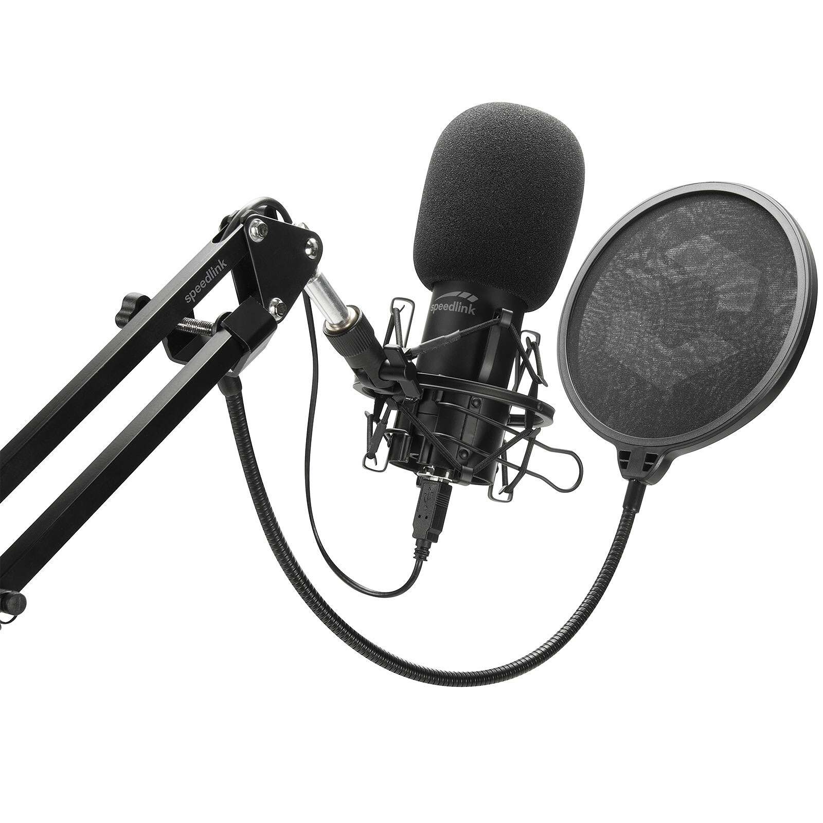 Tige de Microphone Réglable, Réducteur de Bruit, Connecteur Jack 3,5 Mm Speedlink Lucent Microphone de Bureau Flexible