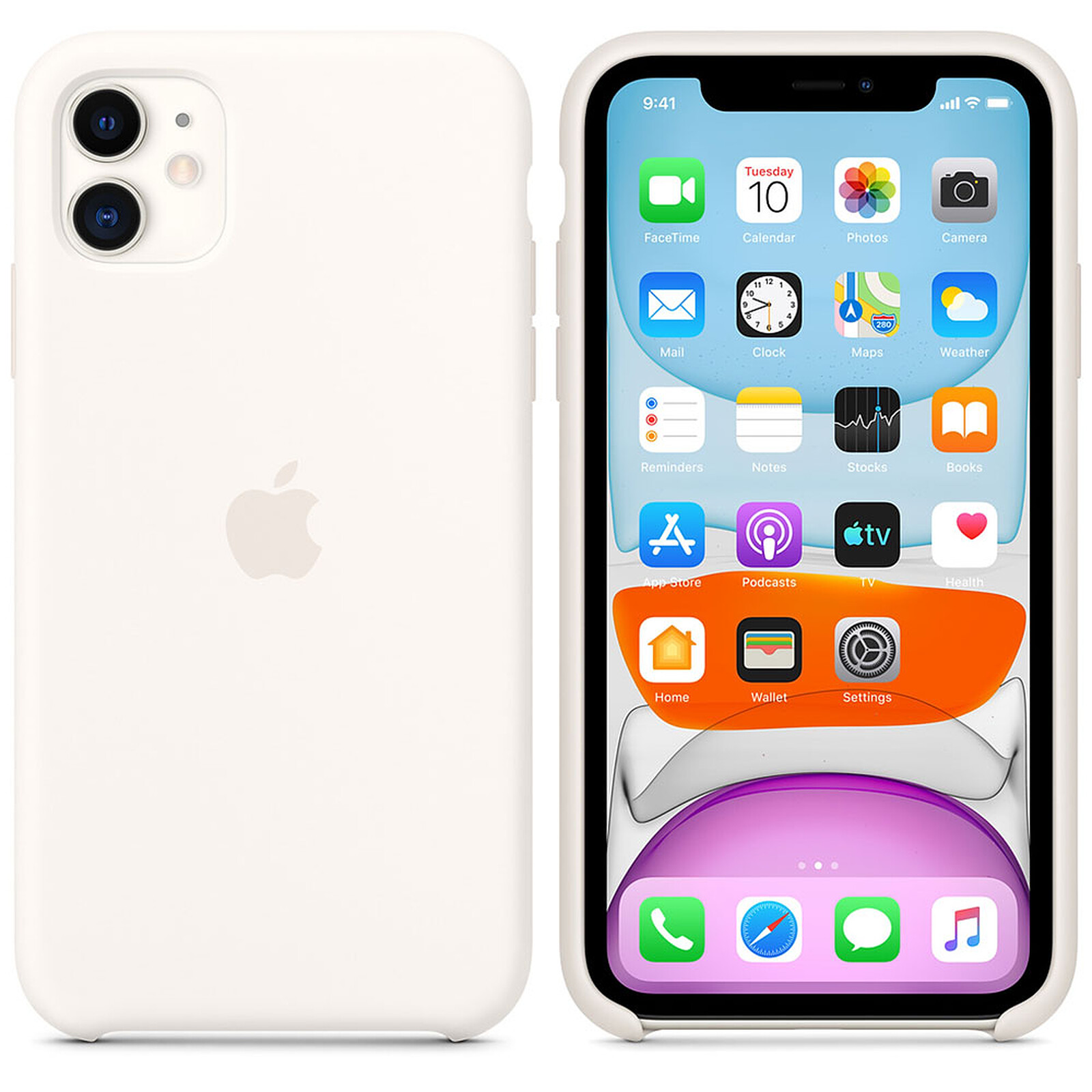Apple Funda de silicona blanca Apple iPhone 11 - Funda de teléfono
