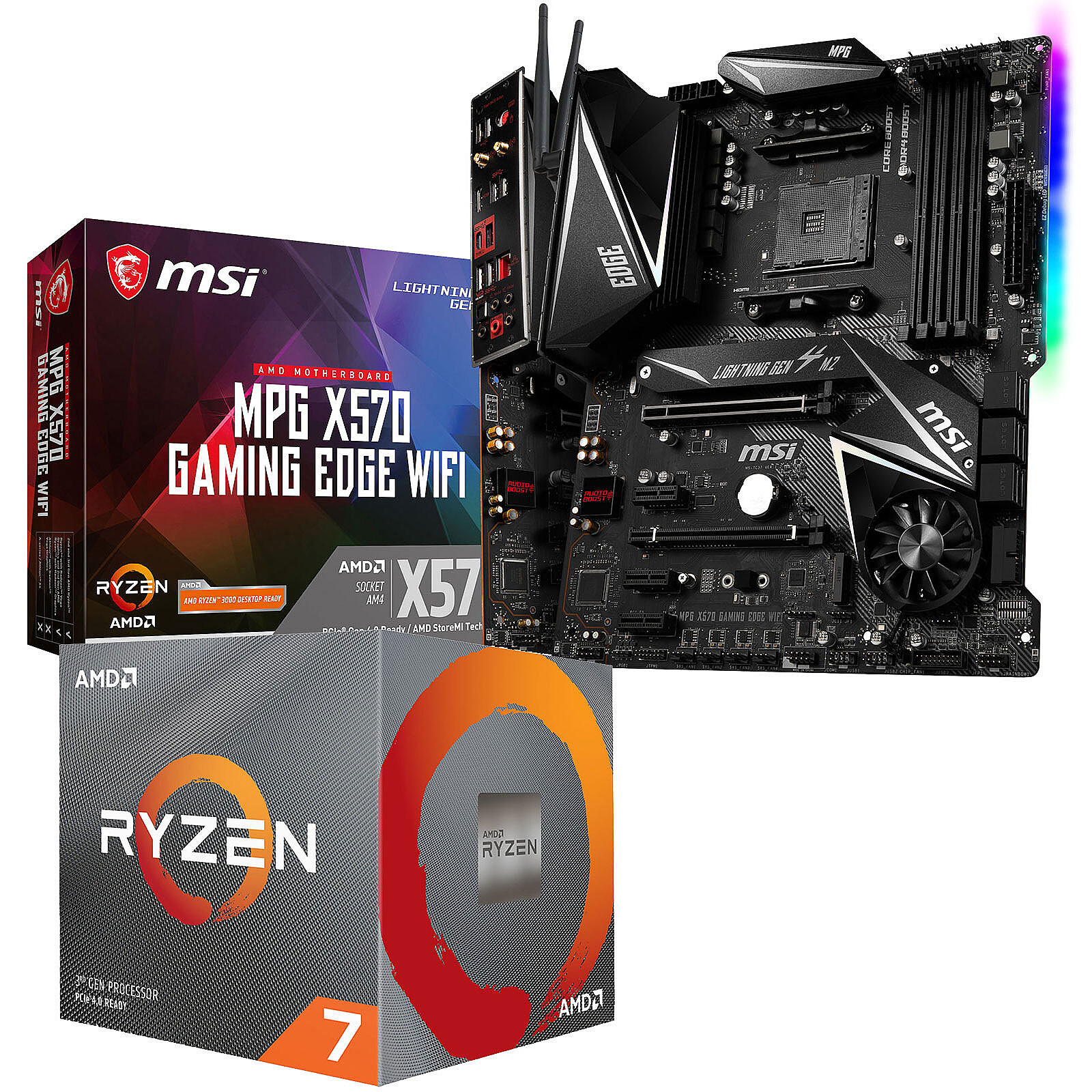 PC Upgrade Kit AMD Ryzen 3700X MSI MPG X570 GAMING EDGE WIFI Upgrade  bundles MSI on LDLC