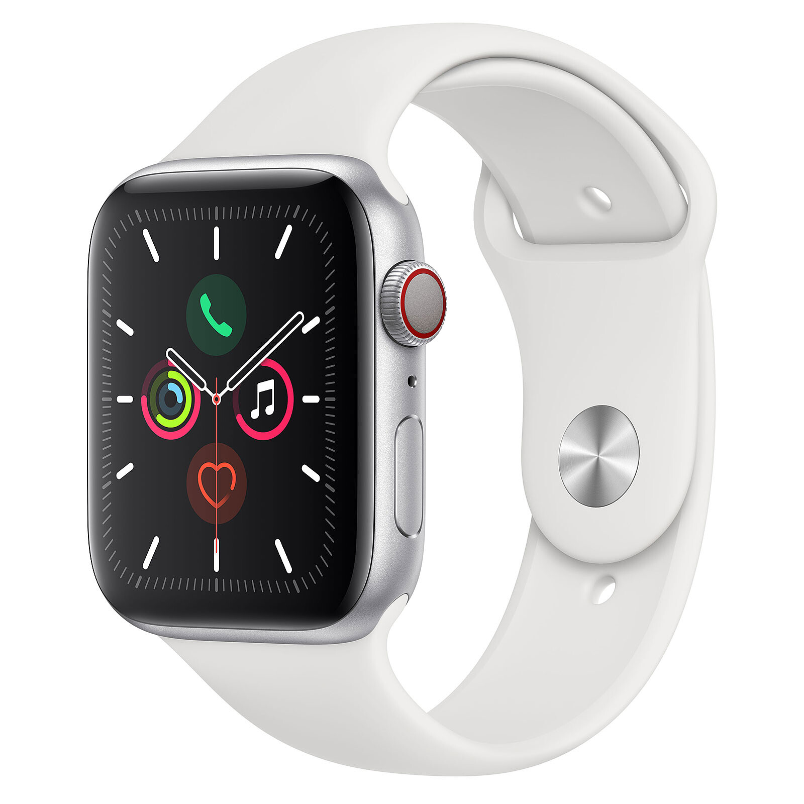 extremidades déficit ocupado Apple Watch Series 5 GPS + Celular Aluminio Plata Pulsera Deportiva Blanca  44 mm - Smartwatch Apple en LDLC | ¡Musericordia!
