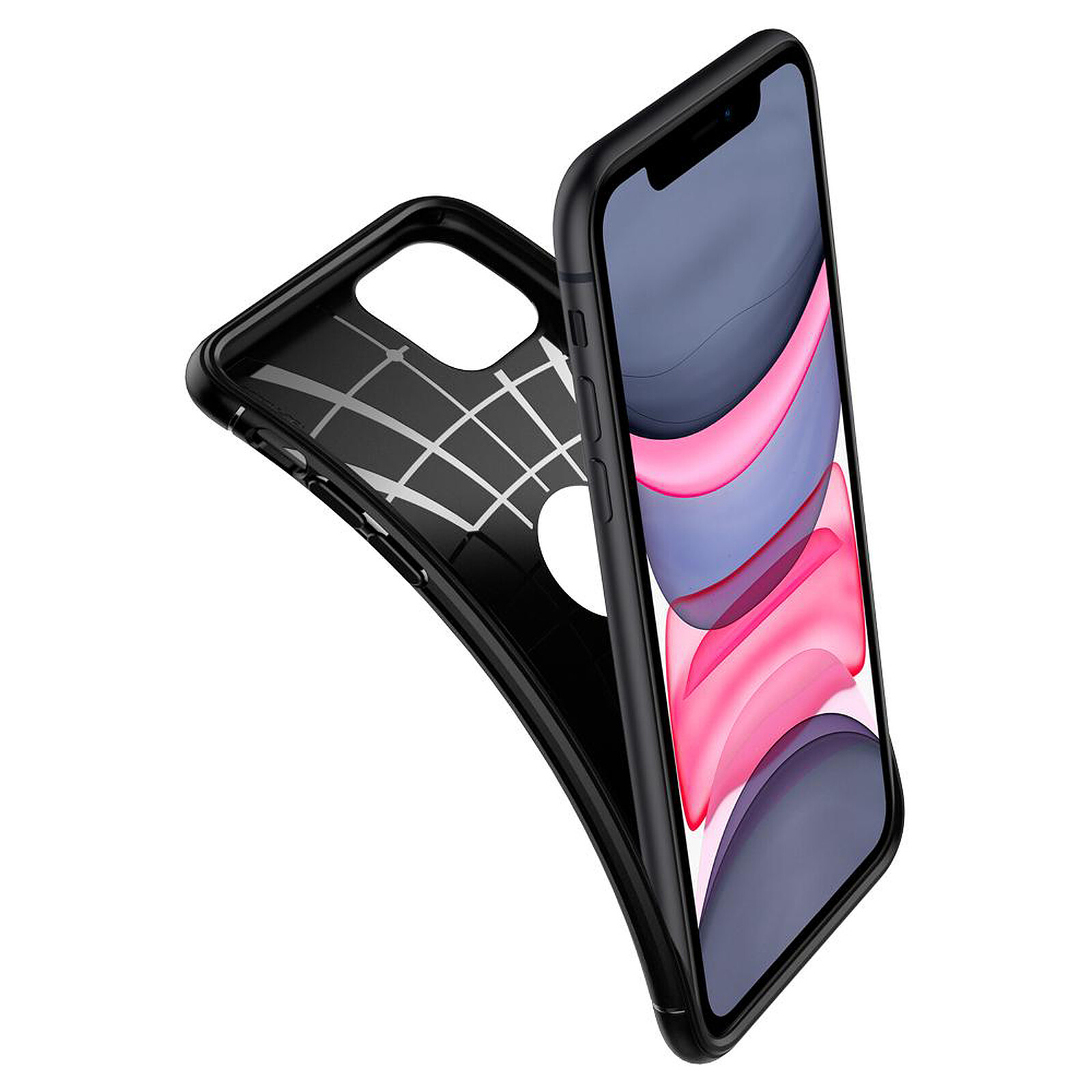 Spigen Coque pour iPhone 13 Silicone Antichoc Finition Carbone Rugged Armor  Noir - Coque téléphone - LDLC