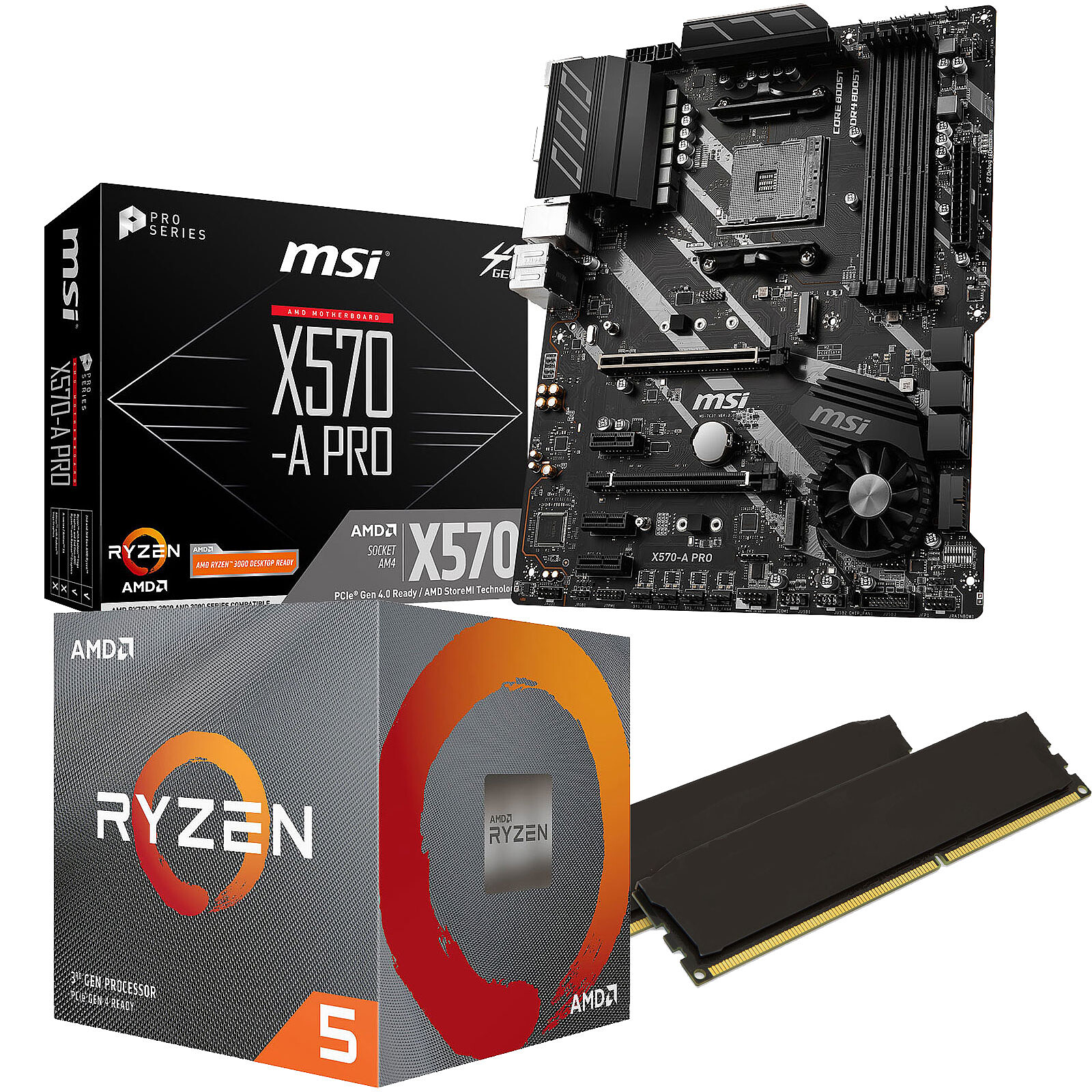 PC Upgrade Kit AMD Ryzen 5 3600 MSI X570 A PRO 16 GB Upgrade