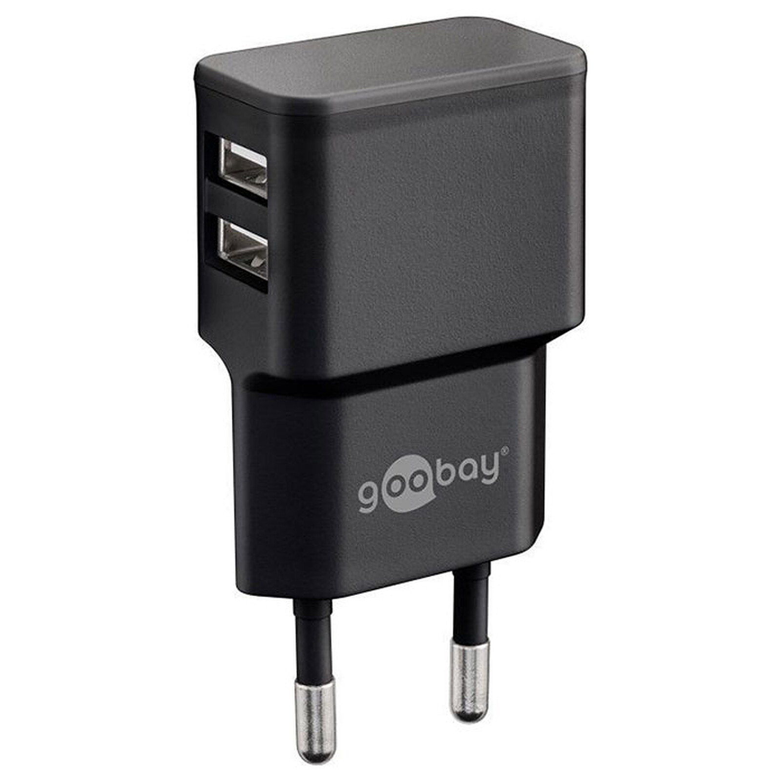 Goobay Chargeur USB Double 2.4A Noir - Chargeur téléphone