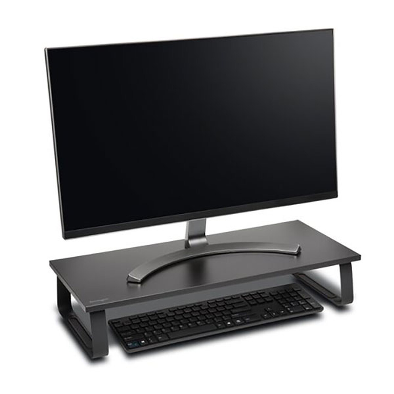 Support De Moniteur Avec Tiroir - Réhausseur Bureau Noir 43x30,5x13 Cm - En HIPS