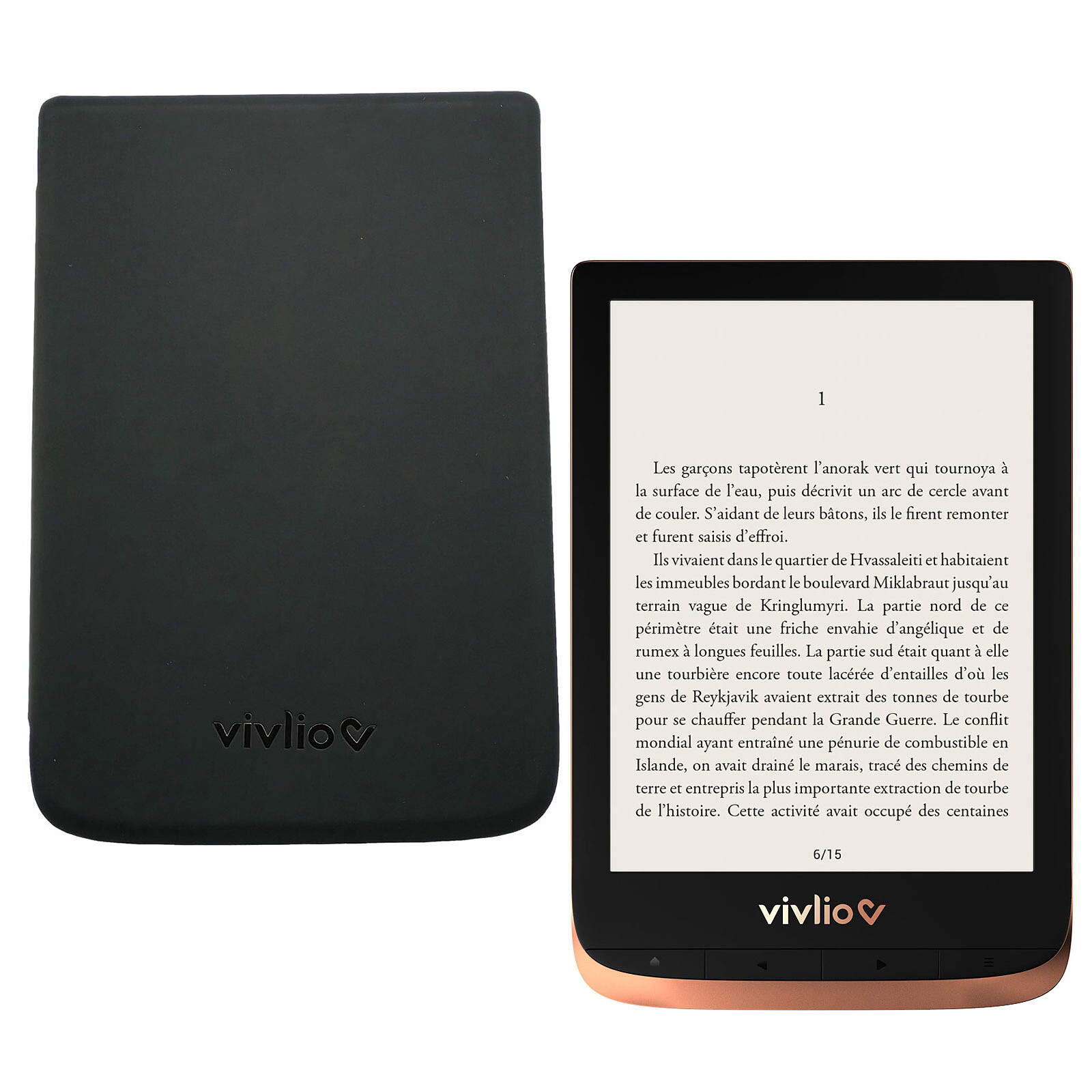Color Negro Funda Protectora para lectores de Libros Touch Lux 4 y Touch HD Plus Vivlio TL4/HD+ 