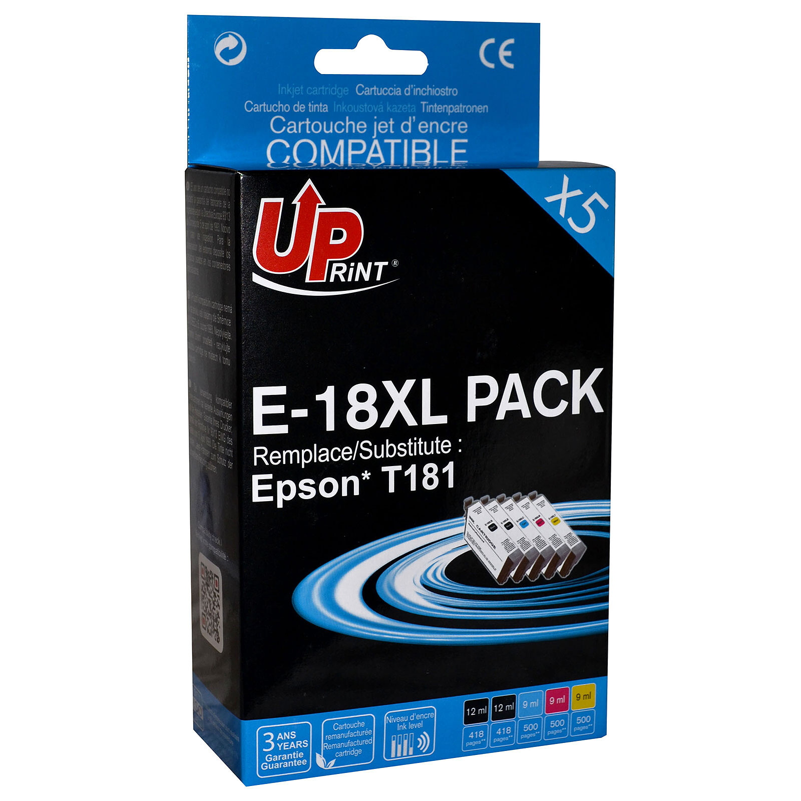Uprint E-604XL, Pack de 4 cartouches d'encre Uprint compatible