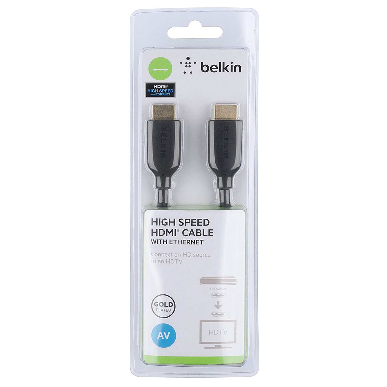 Belkin High Speed 4K HDMI Cable with Ethernet, 2m, Black