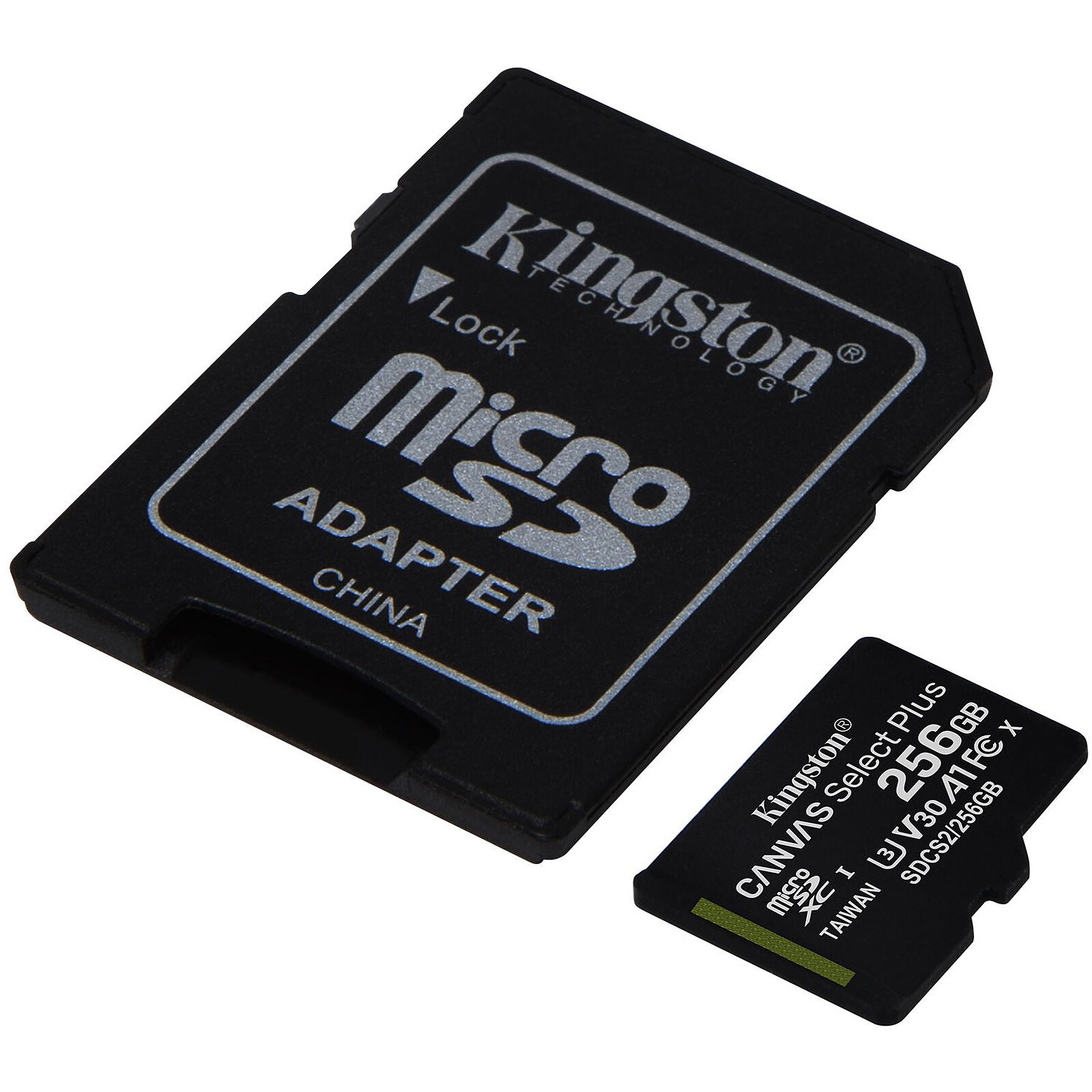 Kingston KINGSTON Carte Mémoire Micro SDHC SDXC 32 64 128 ou 256 Gb avec Adaptateur 