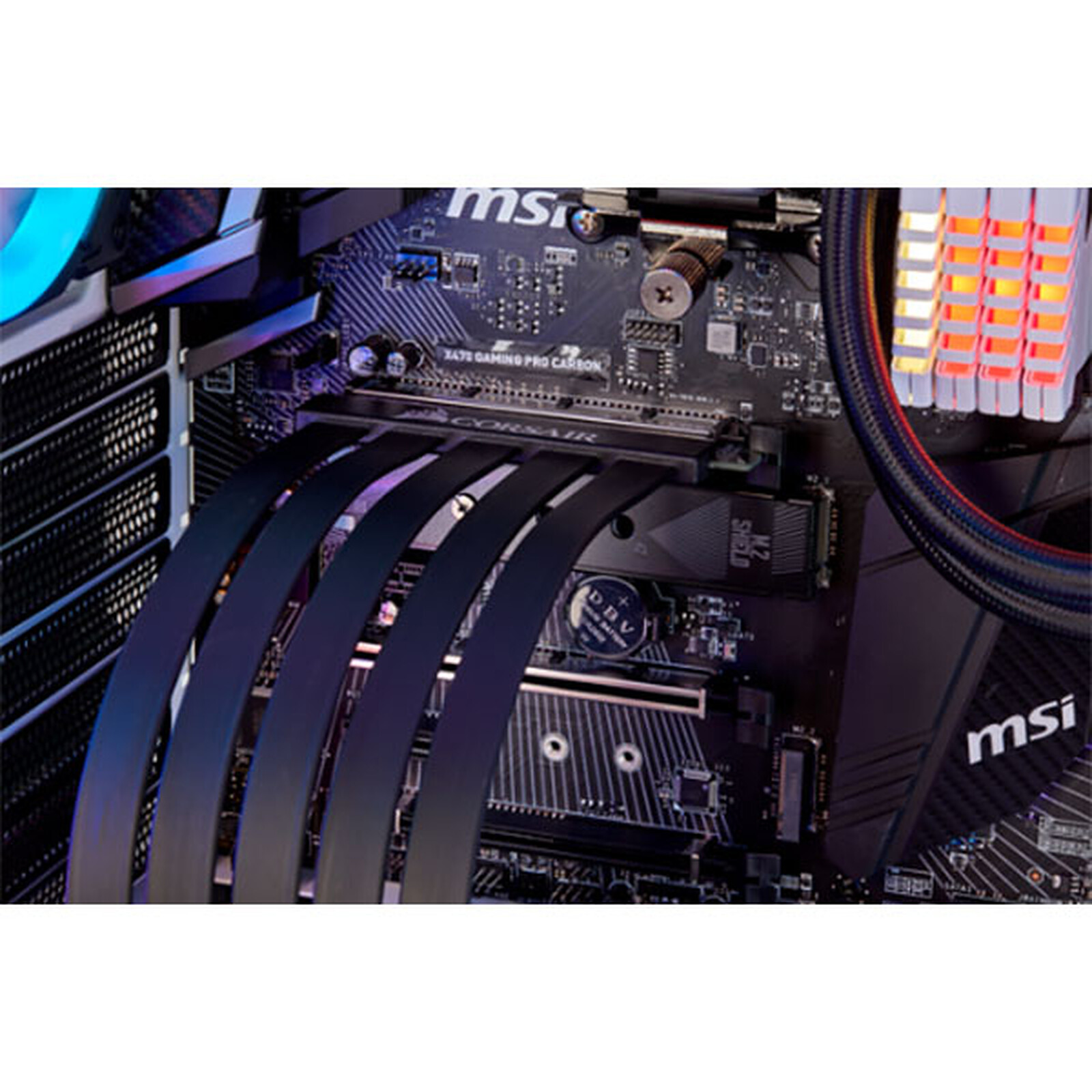 Câble D'extension PCIe 4.0 X16 Blindé 30cm - Rétrocompatible, Pour Montage Vertical GPU, Flexible