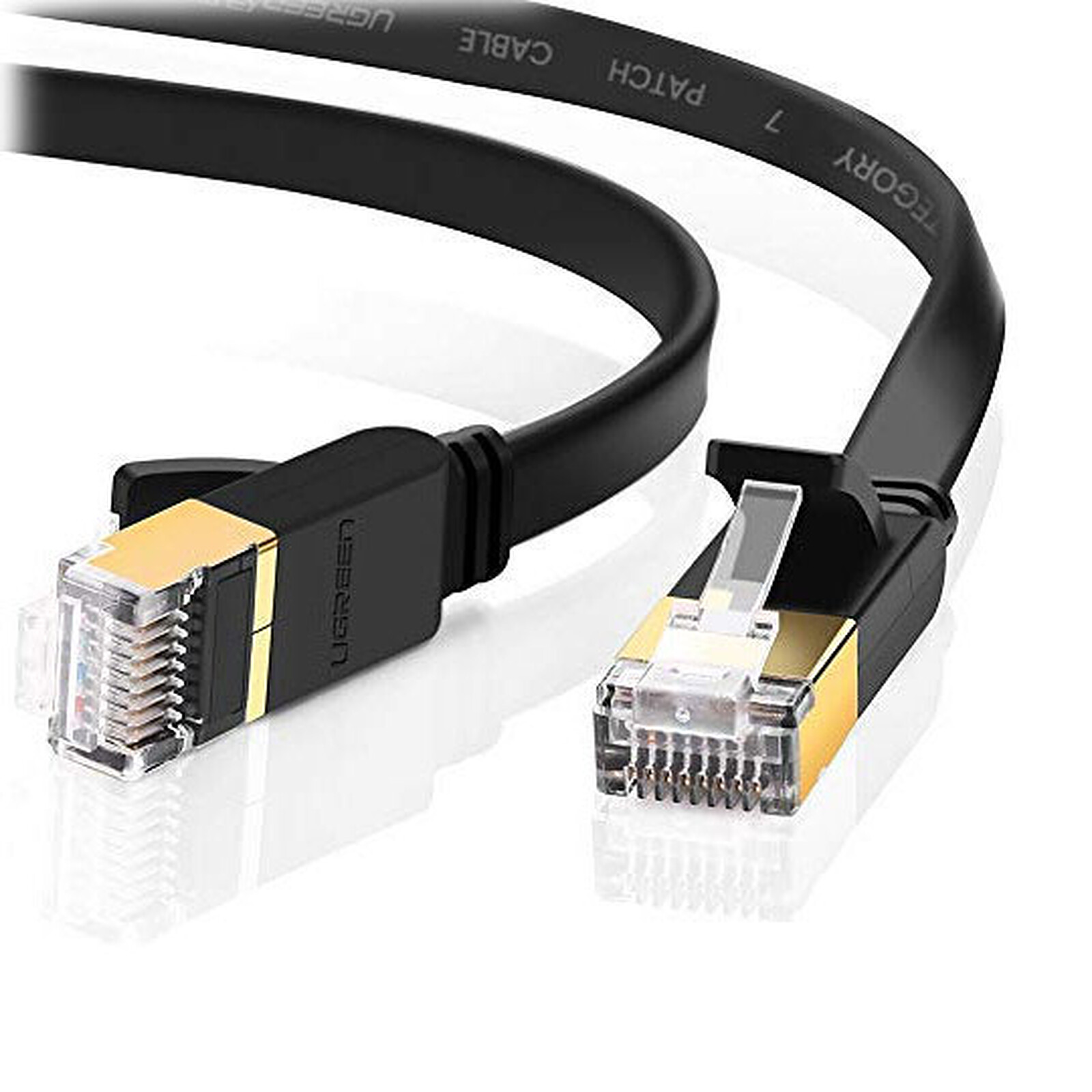 UGreen câble réseau Ethernet RJ45 plat catégorie 7 U/FTP noir (8 mètres) - Câble  RJ45 - Garantie 3 ans LDLC