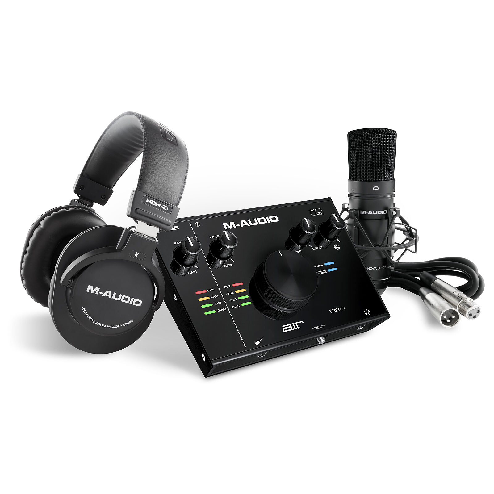 M-Audio HDH40 avec Arceau Flexible et câble de 2,7 m pour Monitoring Casque Audio Studio Podcast et Enregistrement 