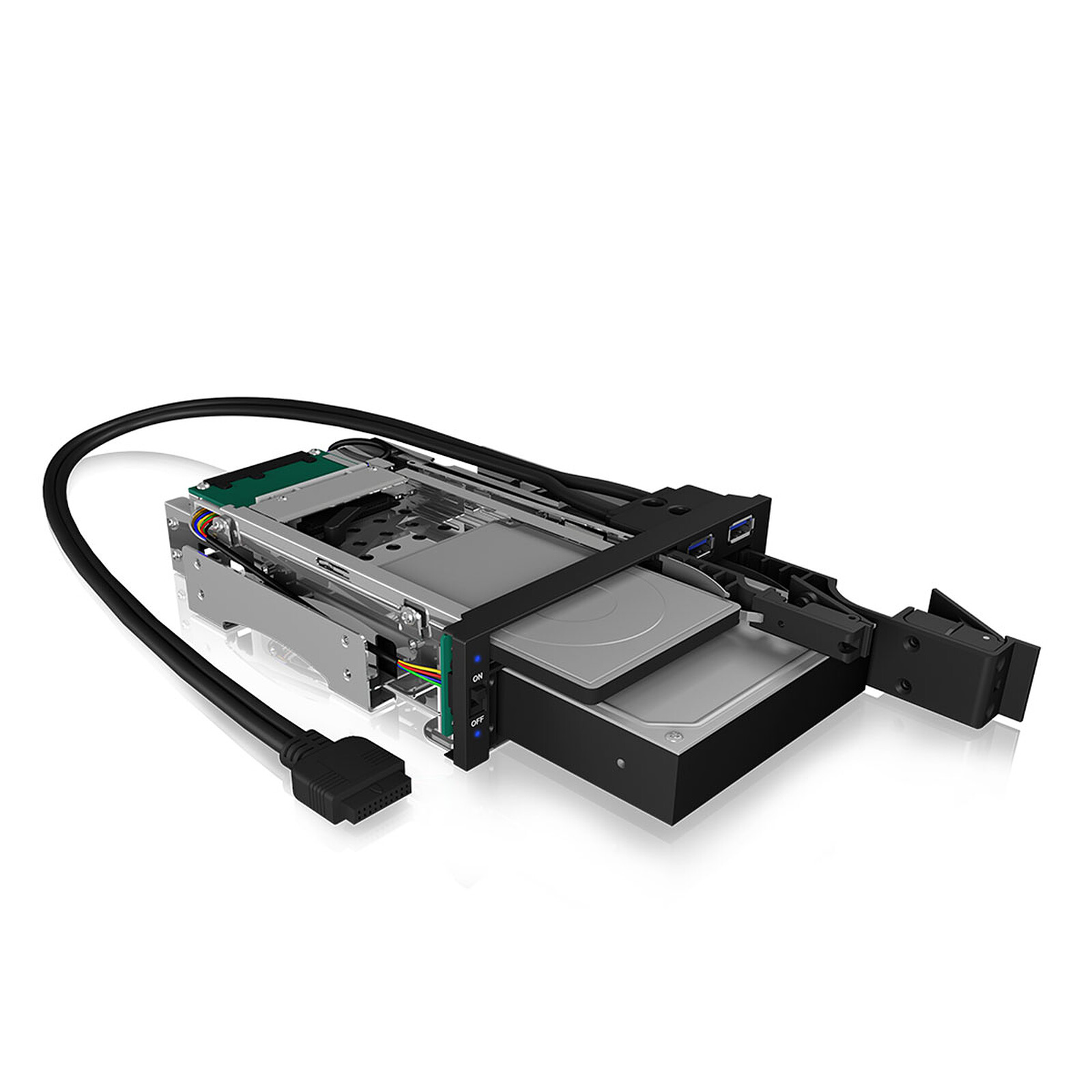 ICY Box Nas Boîtier de Disque Dur pour Disque Dur IDE 3,5 avec connecteur  Externe USB Compatible Serveur Samba, NFS et FTP Ethernet 10-100 Mo/S Noir  : : Informatique