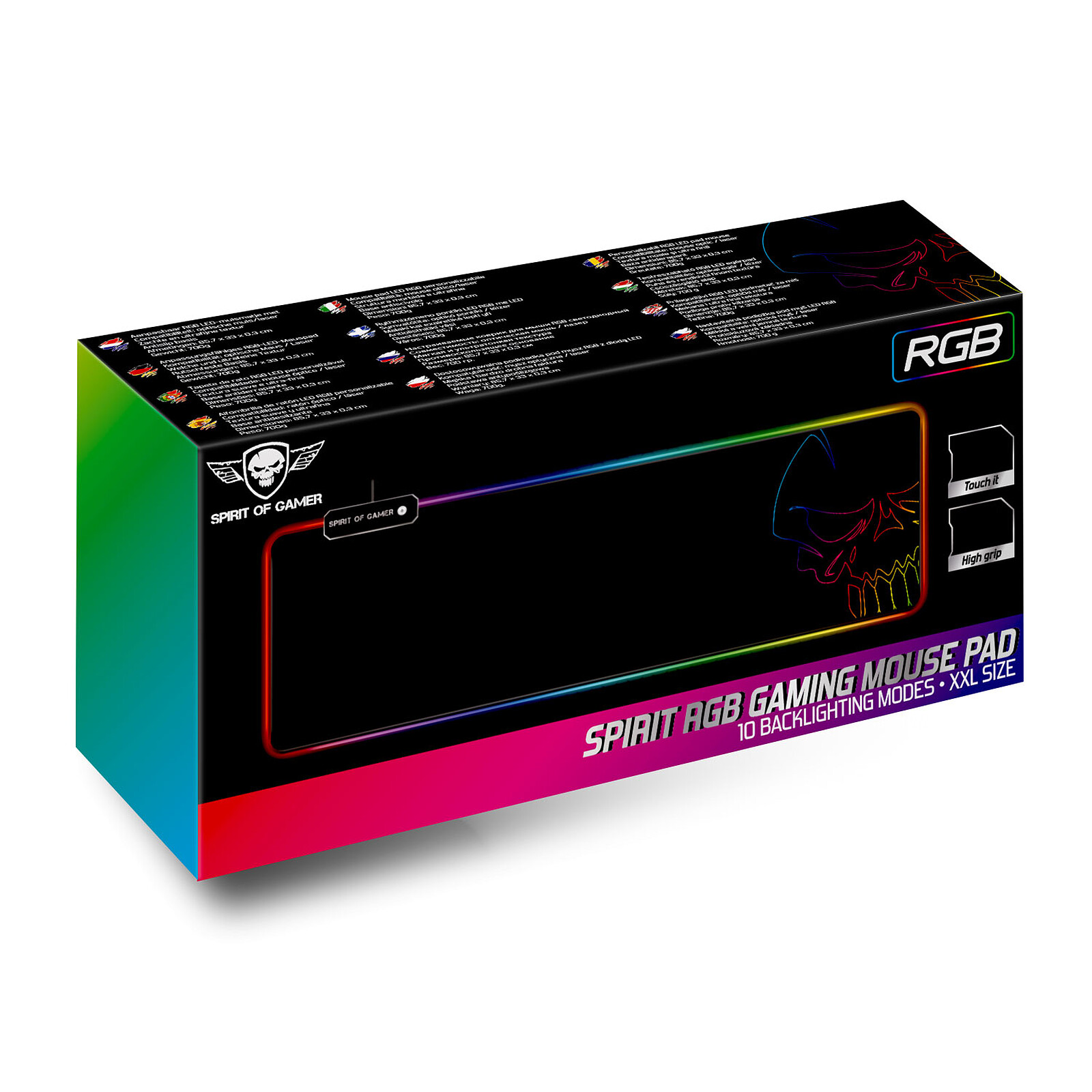 Tapis de souris gaming personnalisable RGB