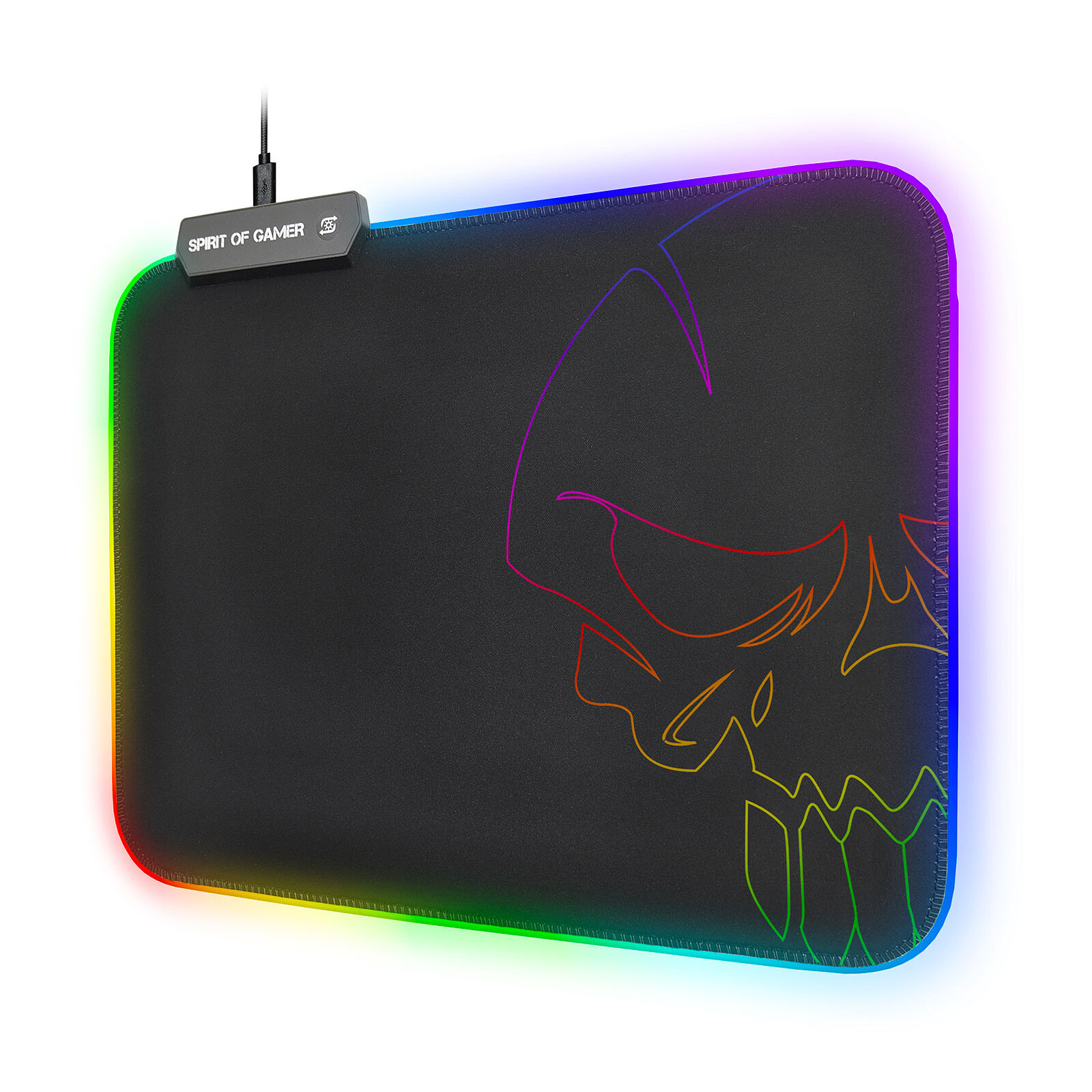 Spirit of Gamer Skull RGB Gaming Mouse Pad M - Tapis de souris