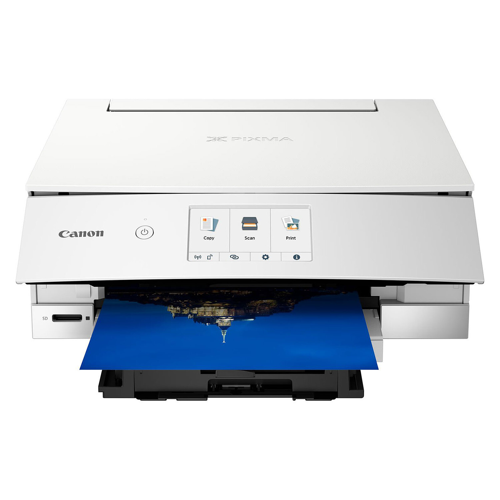 Impresora multifunción de inyección de tinta a color color blanco impresora, escáner, fotocopiadora, impresión de CD, USB, WLAN, LAN, Apple AirPrint, tarjeta SD Canon Pixma TS8351 TS-8351 