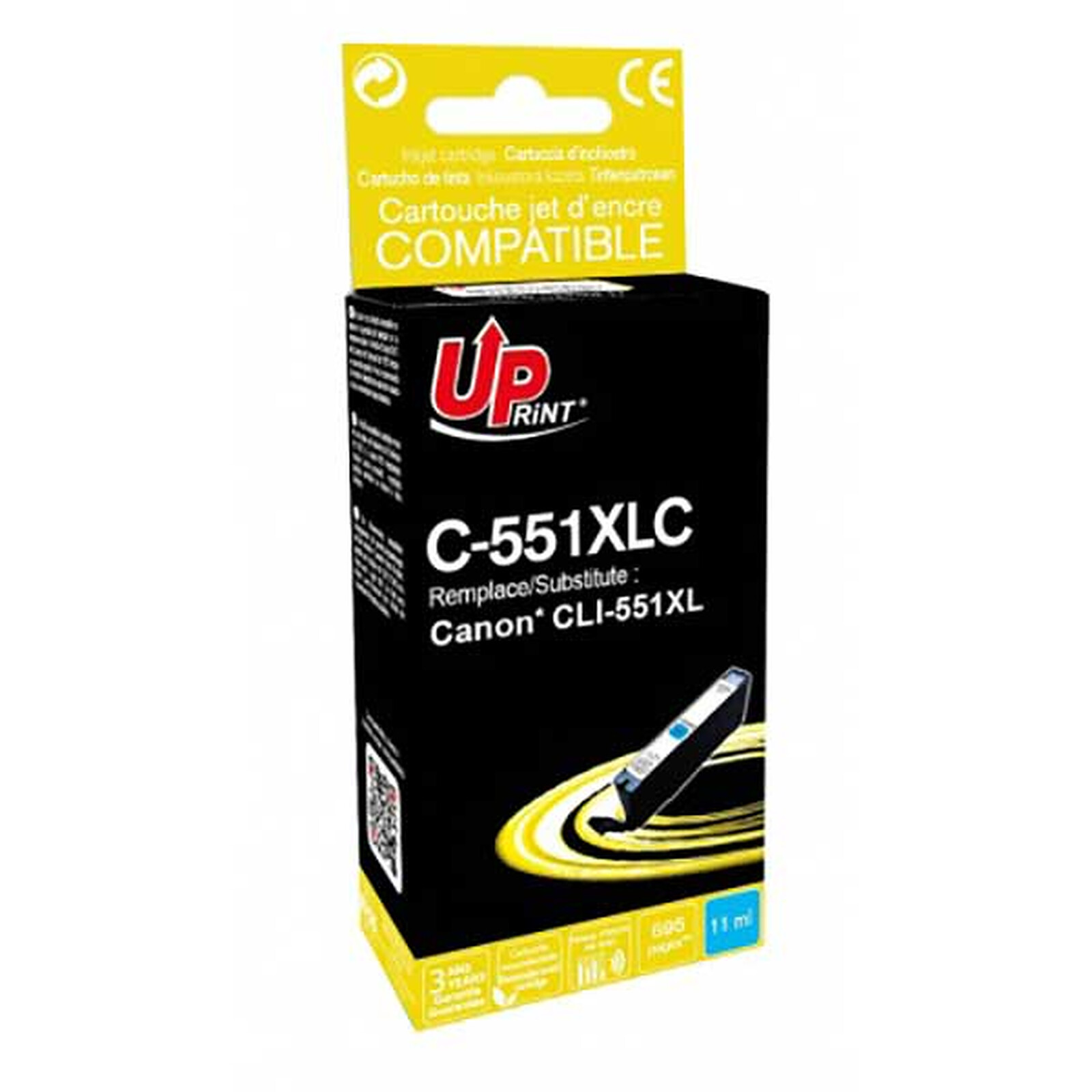 Cartouche compatible HP 302XL - cyan, magenta, jaune - Uprint