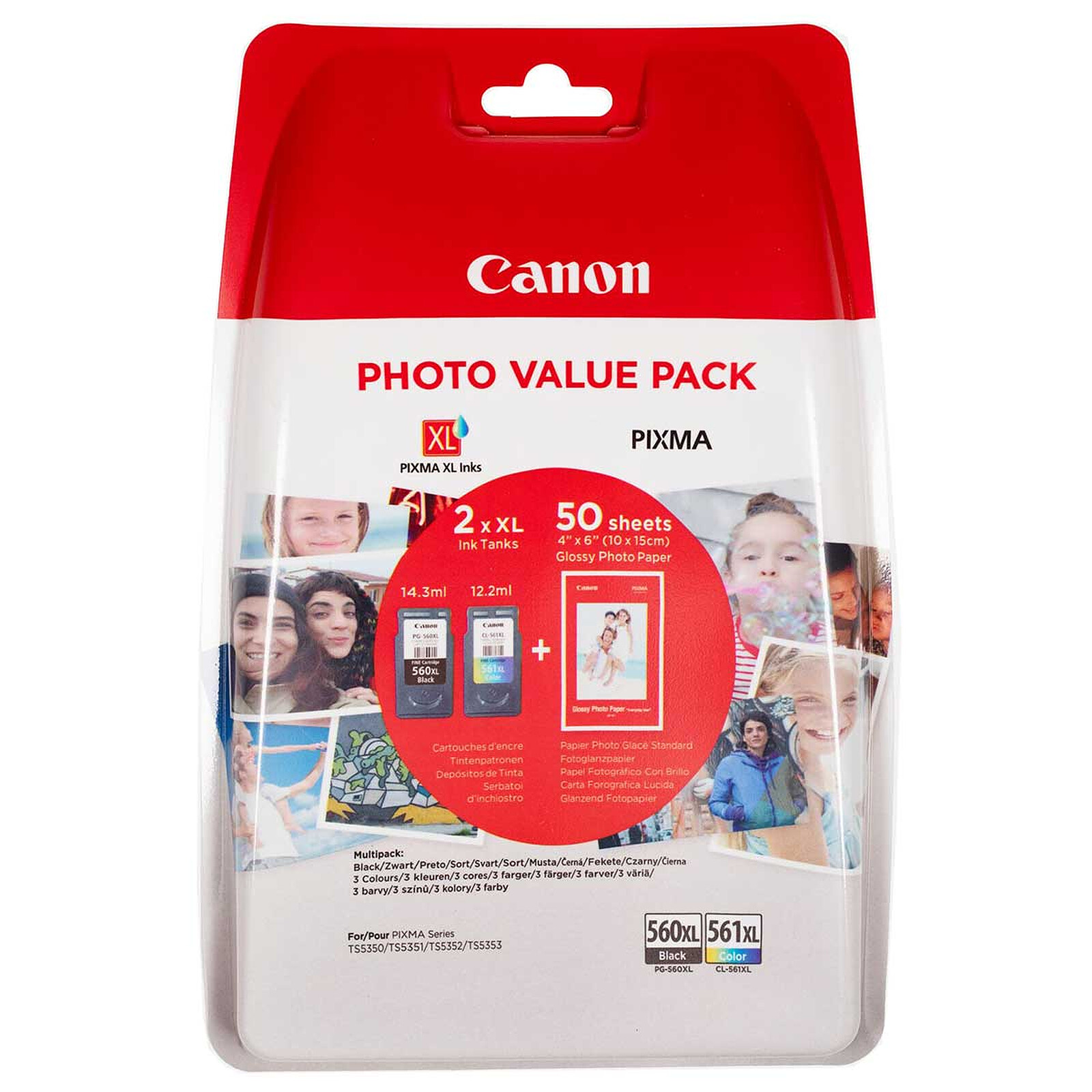 Pack PG-540 L / CL-541 XL Cartouches d'encre Canon + Papier Photo