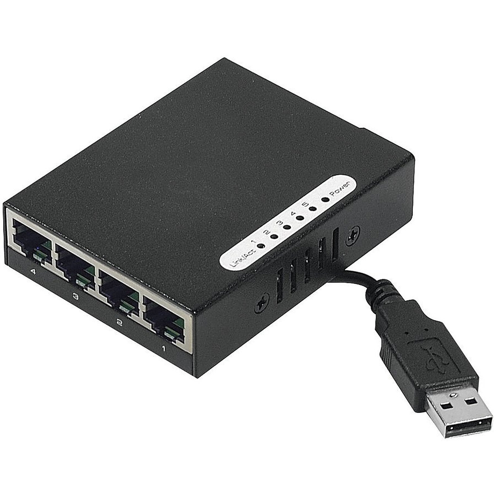 Mini switch auto-alimenté par USB (4 ports Gigabit Ethernet